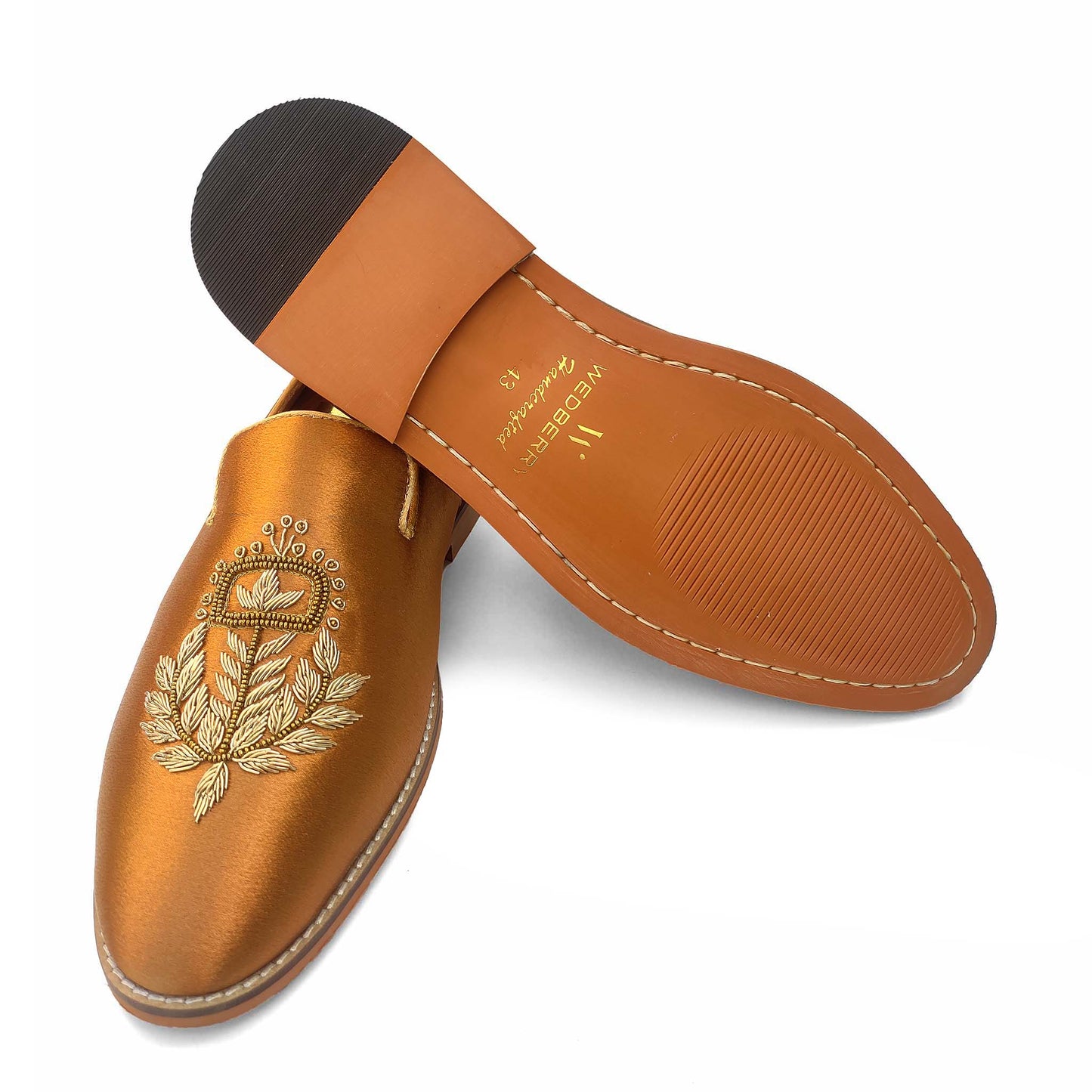 Copper Gold Satin Silk with Golden Zardozi Handwork for Men
