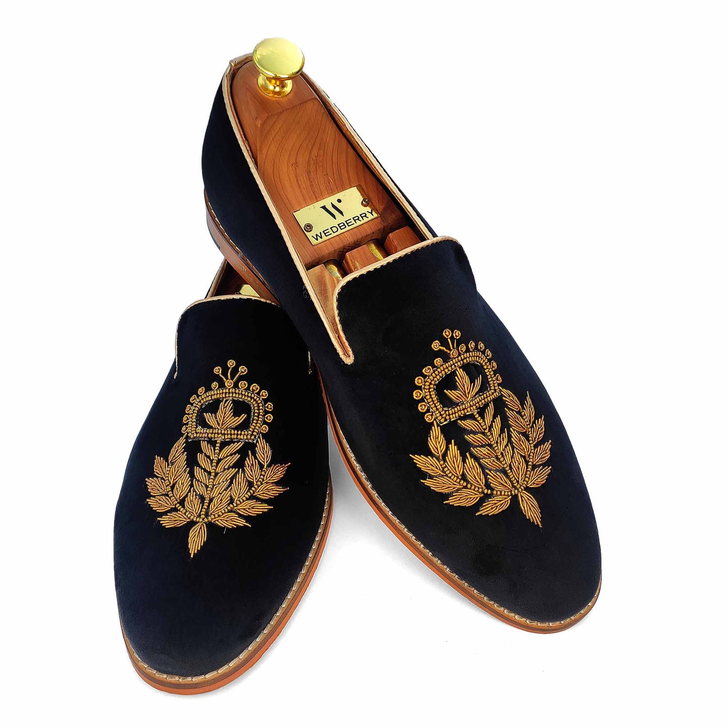 Black Velvet with Antique Gold Zardozi Handwork for Men