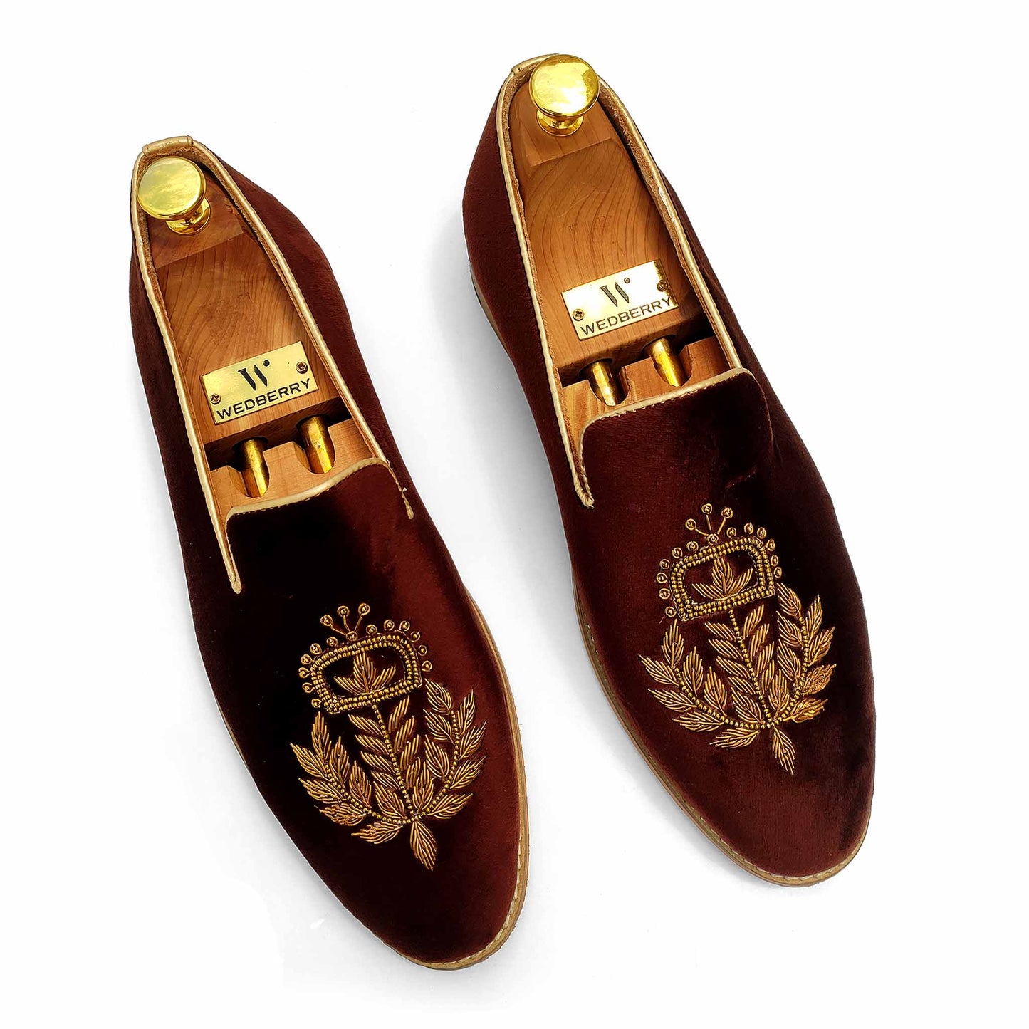 Brown Velvet with Antique Gold Zardozi Handwork for Men