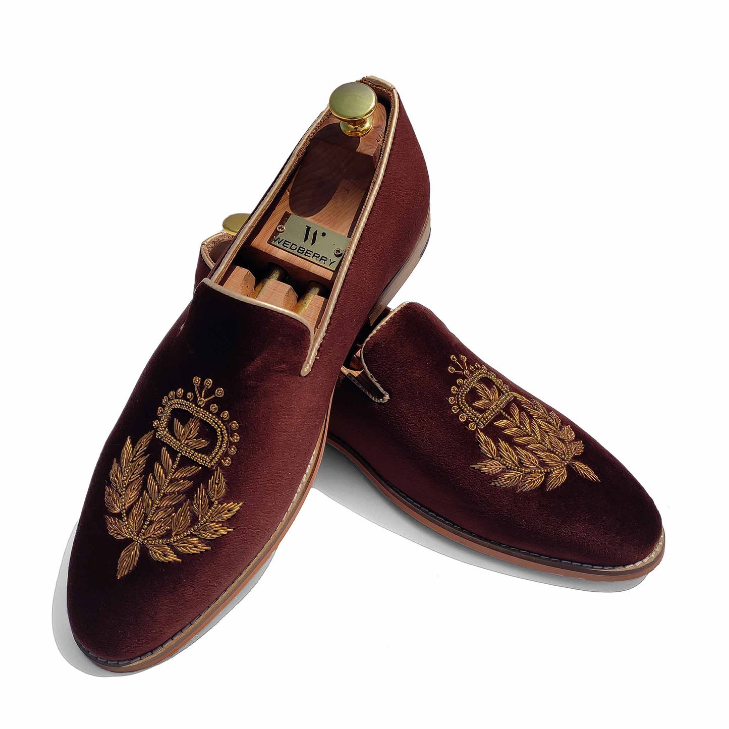 Brown Velvet with Antique Gold Zardozi Handwork for Men