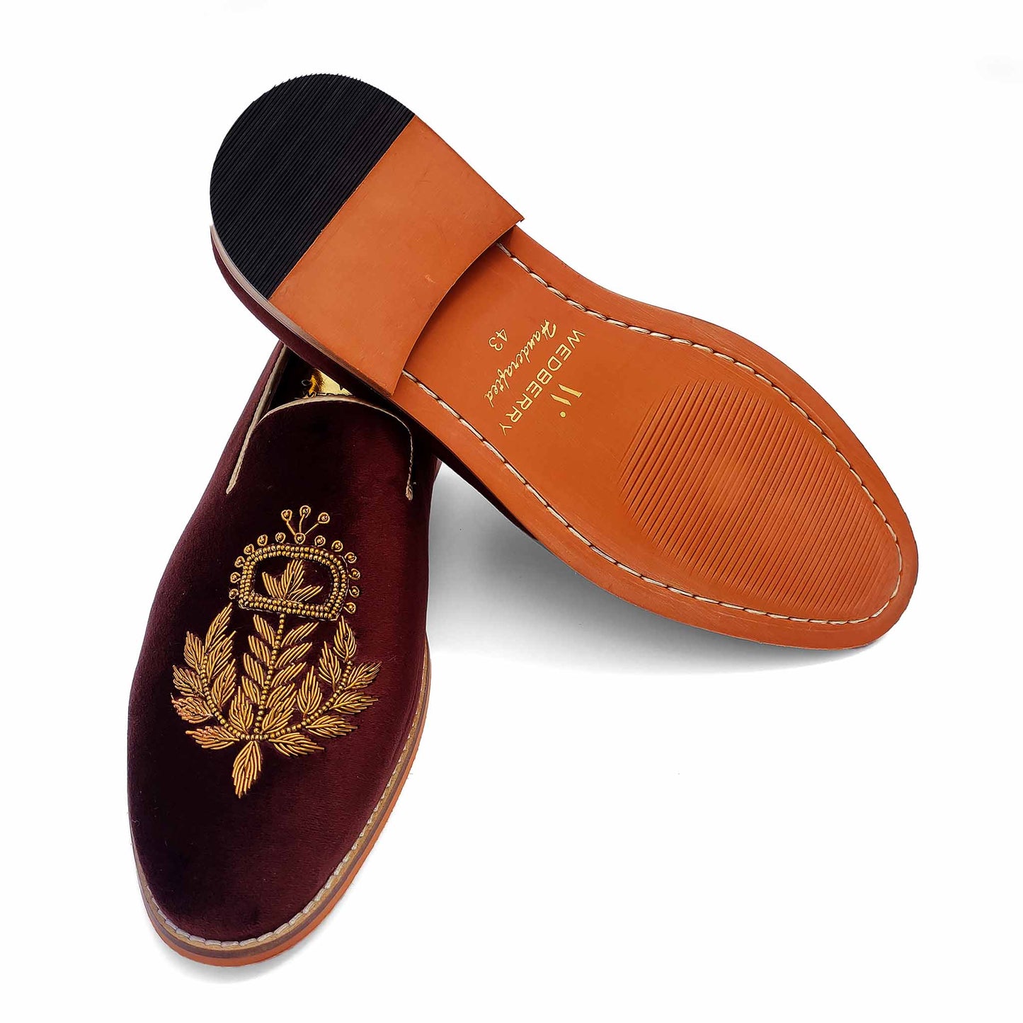 Brown Velvet with Antique Gold Zardozi Handwork for Men