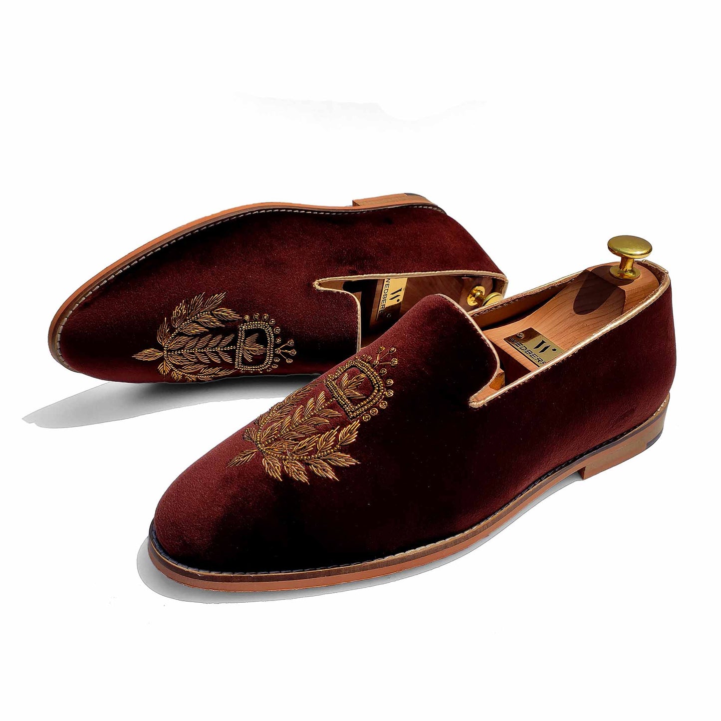 Brown Velvet with Antique Gold Zardozi Handwork for Men