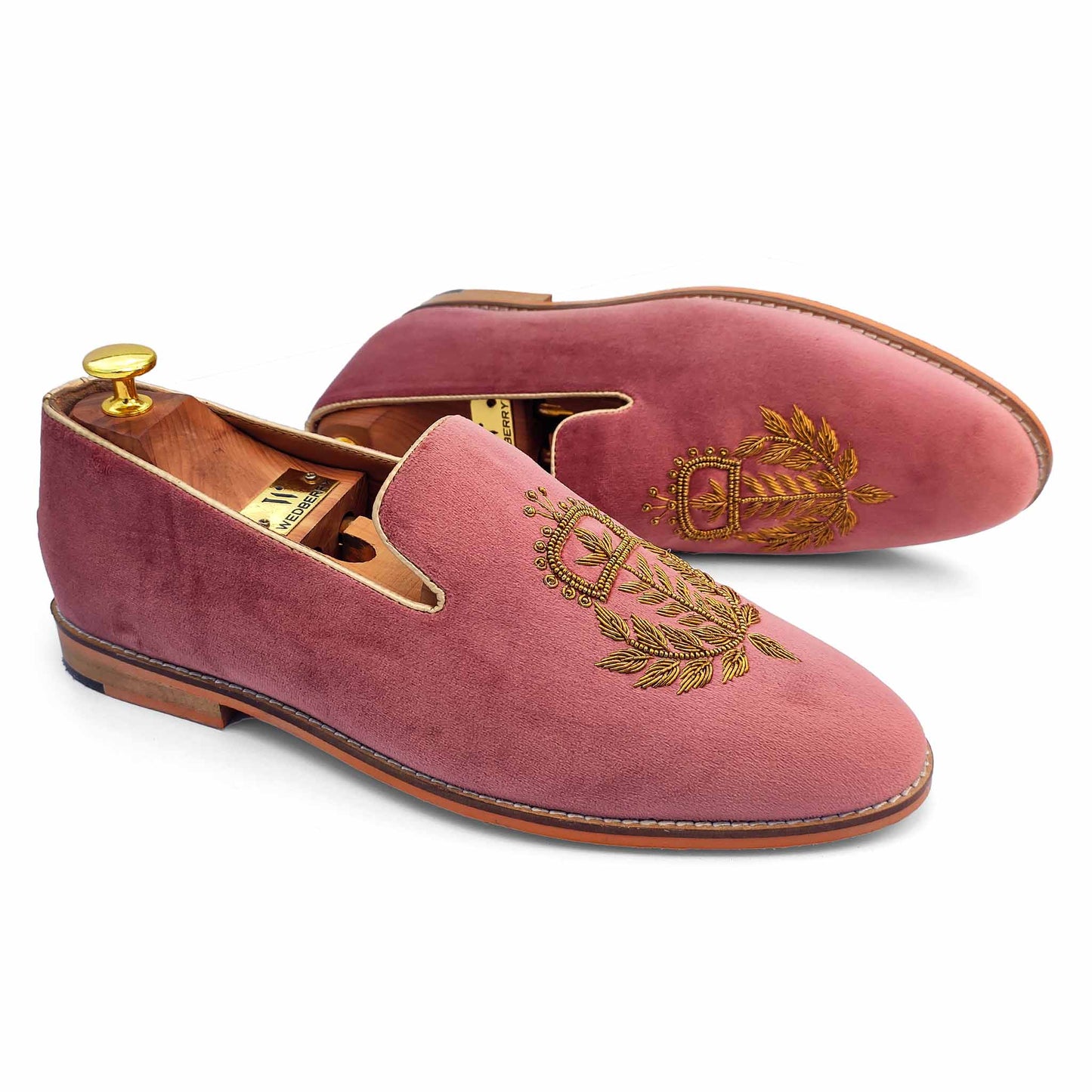 Fusia Velvet with Antique Gold Zardozi Handwork for Men