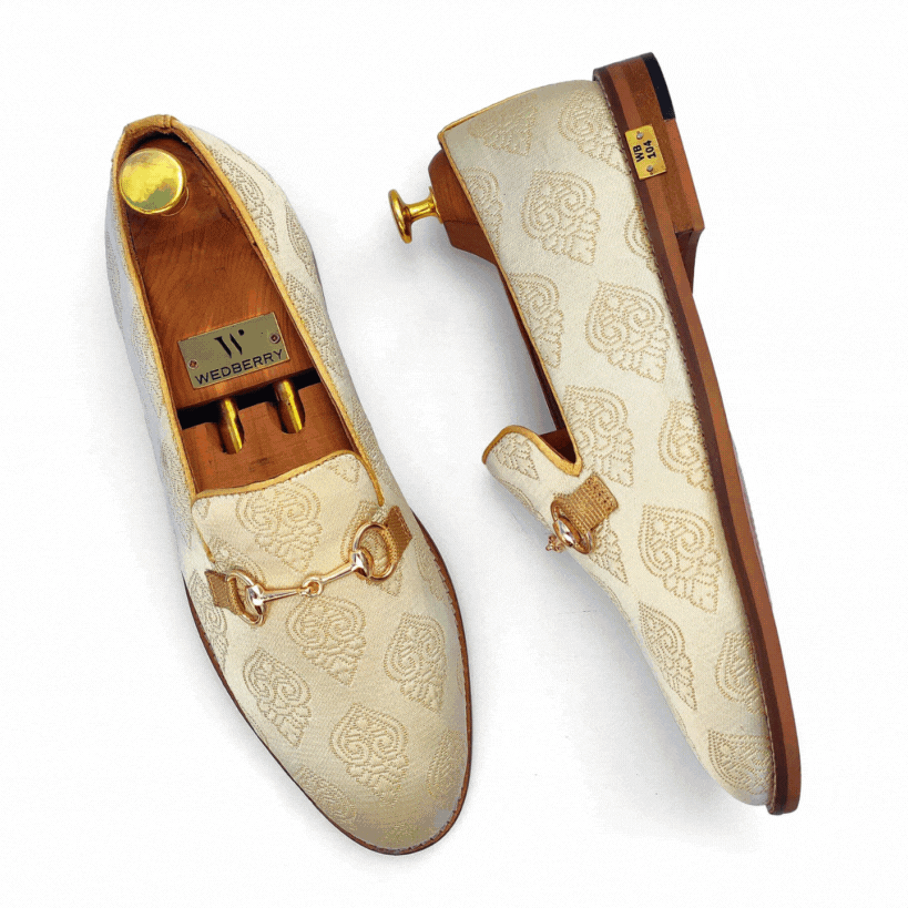 Light Pastel Green Buckle Wedding Shoes Ethnic Loafers for Men