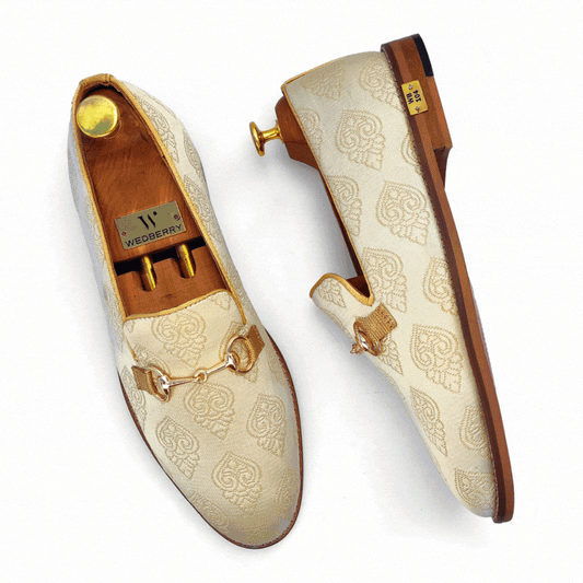 Light Pastel Green Buckle Wedding Shoes Ethnic Loafers for Men