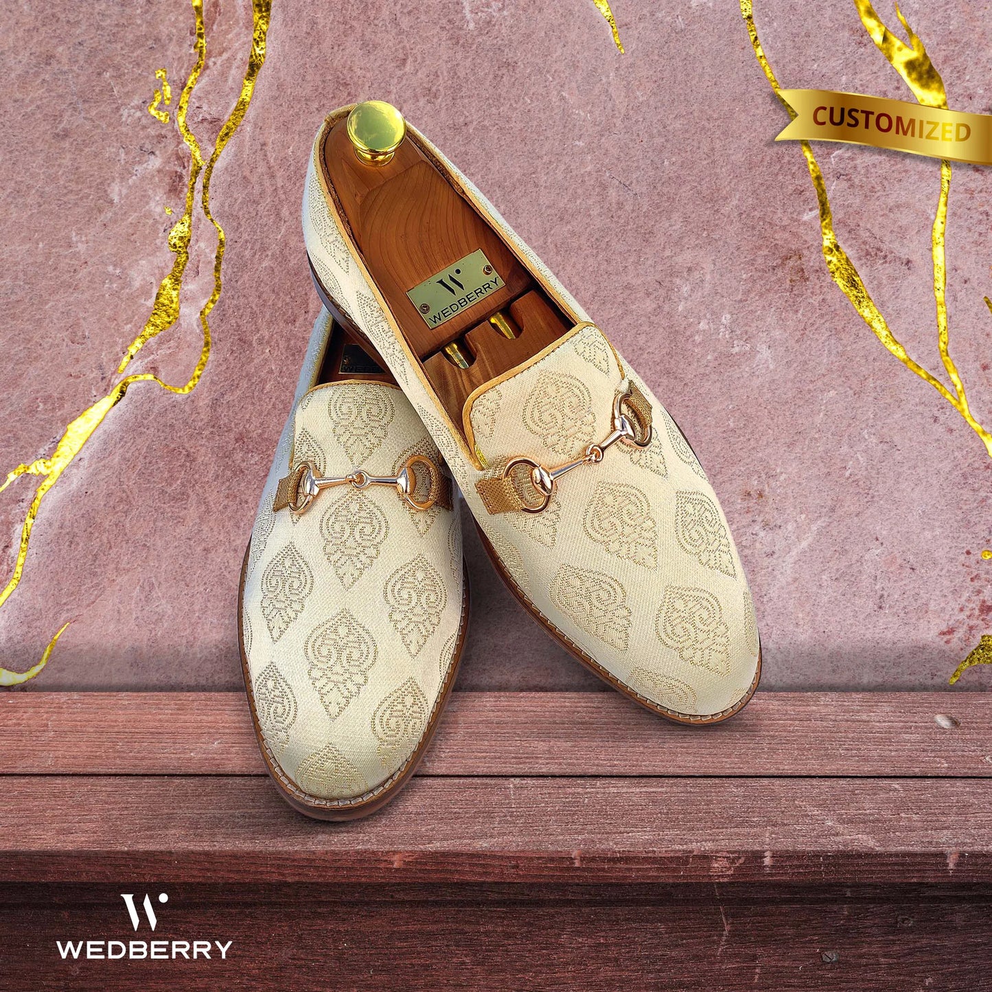 Light Pastel Green Buckle Wedding Shoes Ethnic Loafers for Men