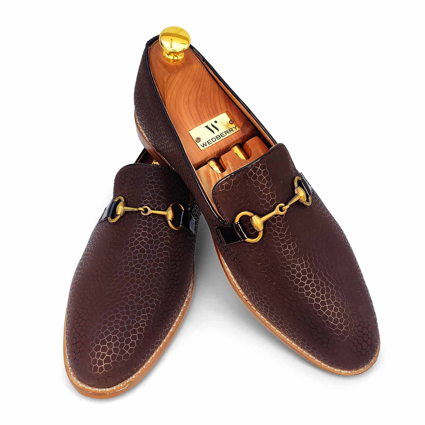 Brown Spidy Antique Buckle Slipon for Men