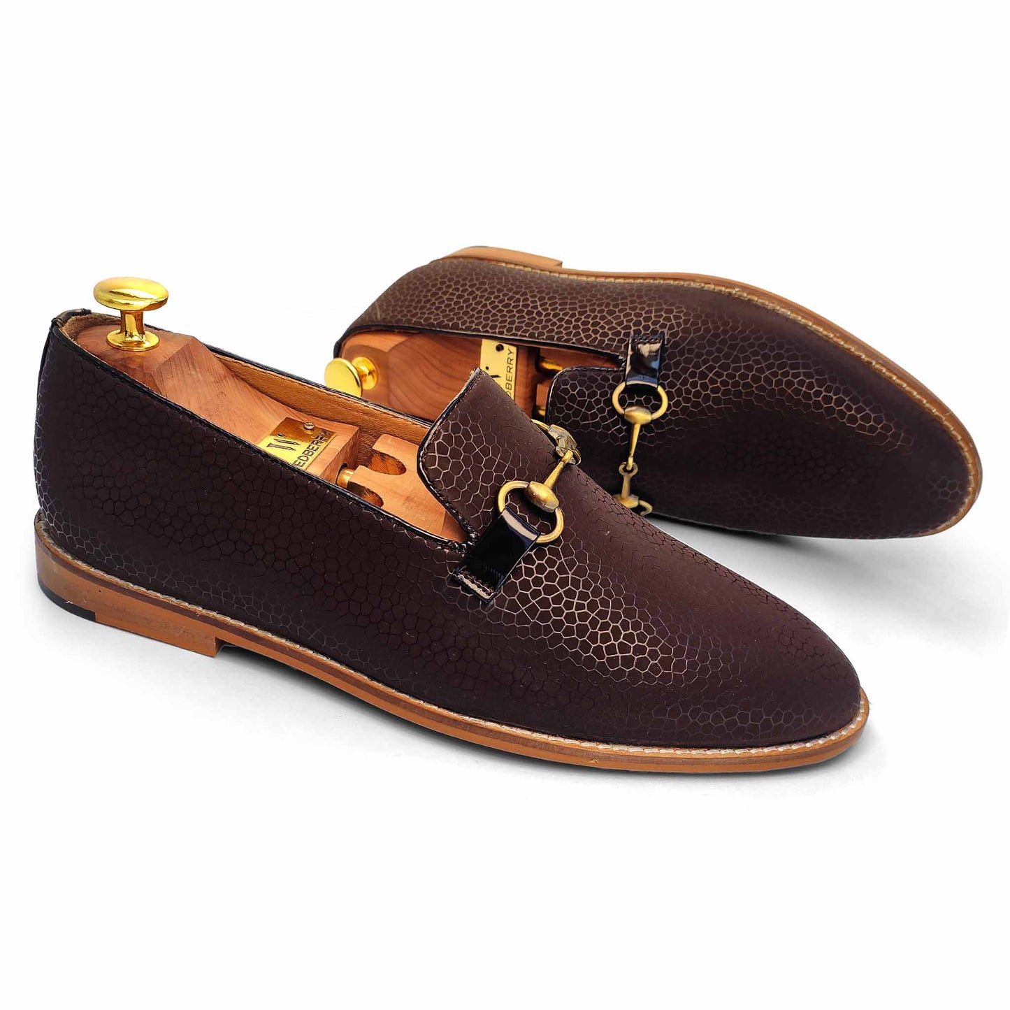 Brown Spidy Antique Buckle Slipon for Men