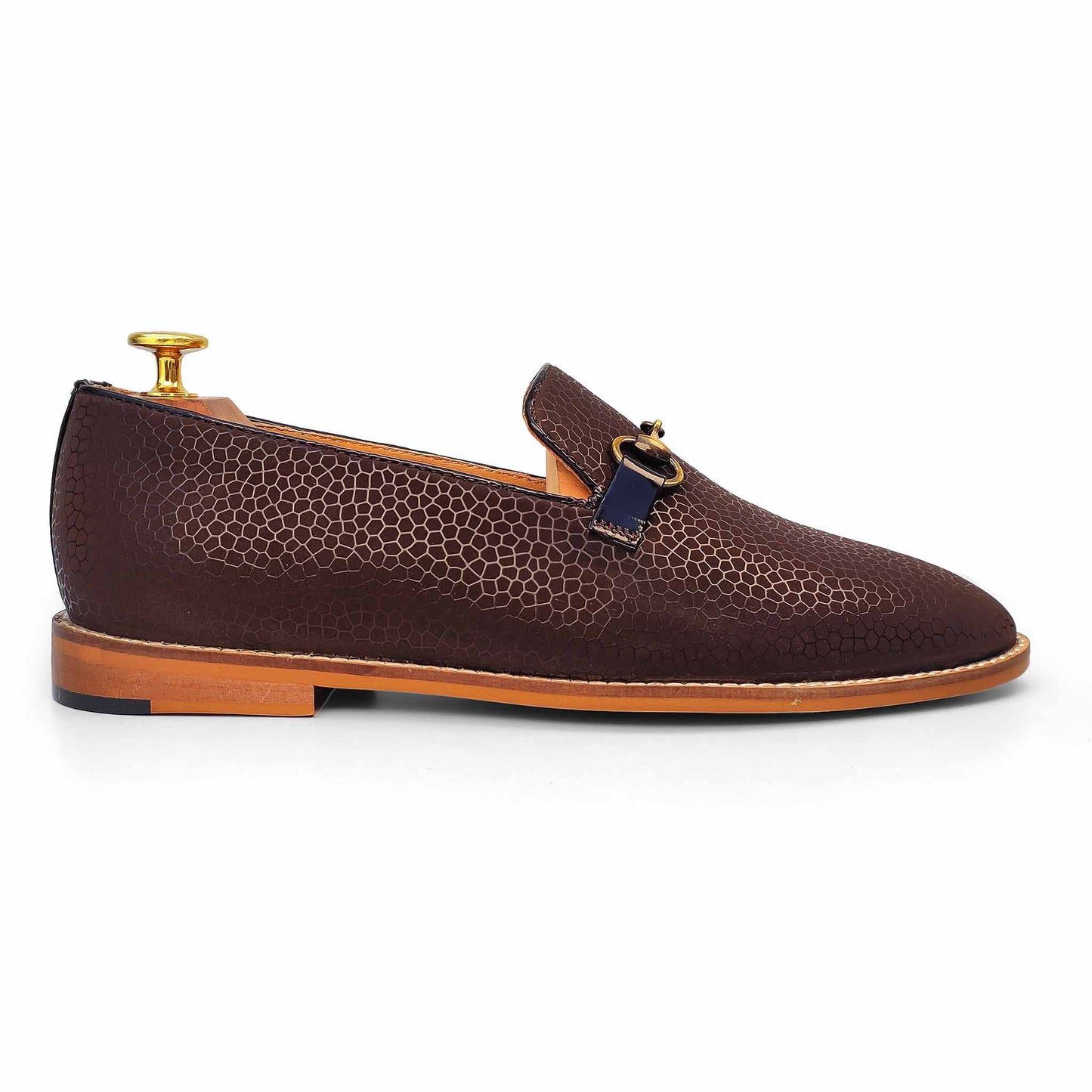 Brown Spidy Antique Buckle Slipon for Men