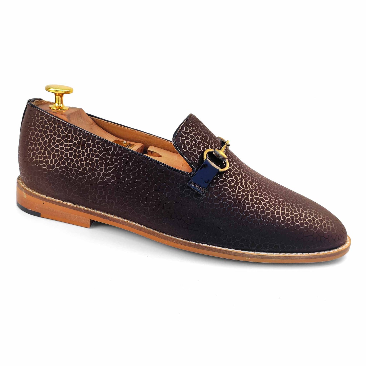 Brown Spidy Antique Buckle Slipon for Men