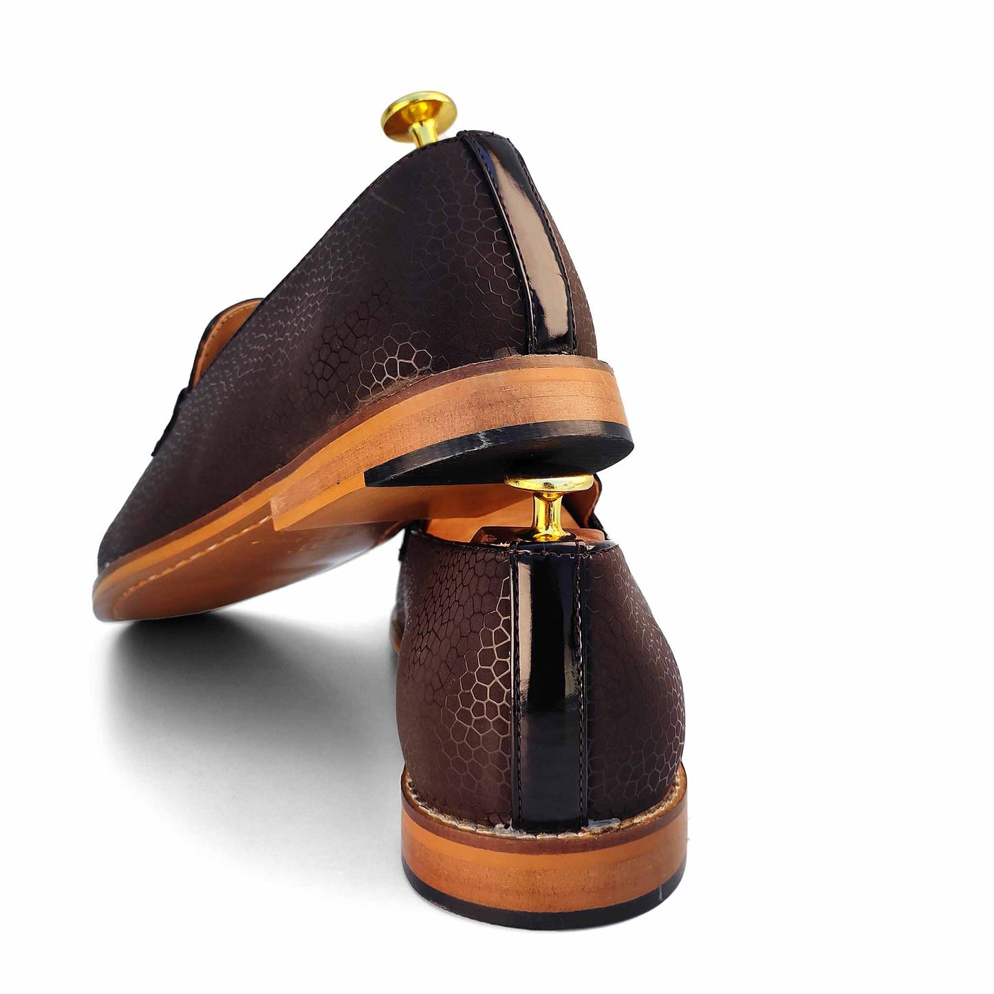 Brown Spidy Antique Buckle Slipon for Men