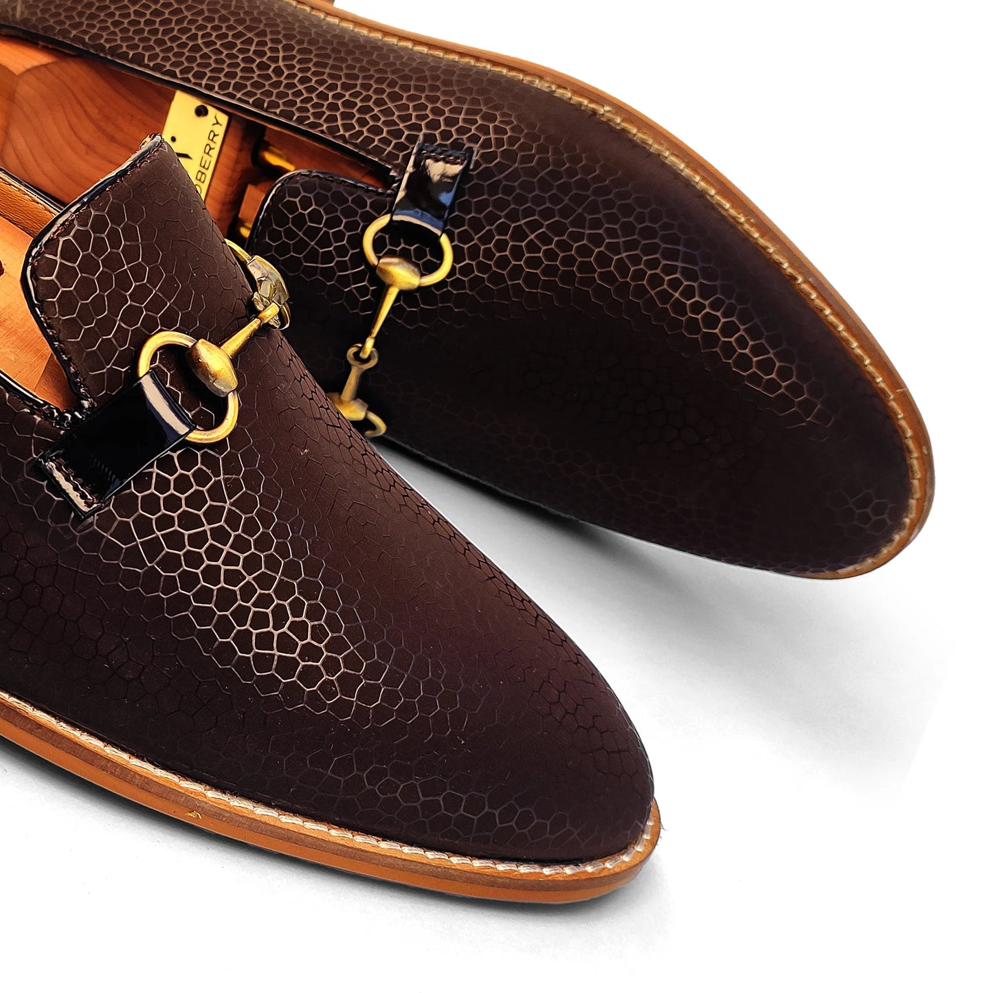 Brown Spidy Antique Buckle Slipon for Men