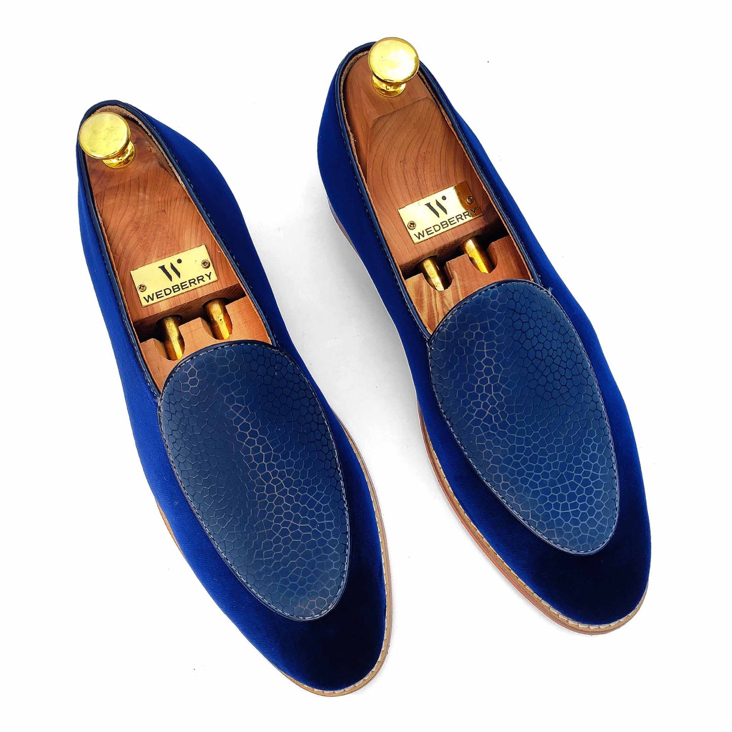 Navy Blue Jave Apron Wedding Ethnic Shoes Party Loafers for Men