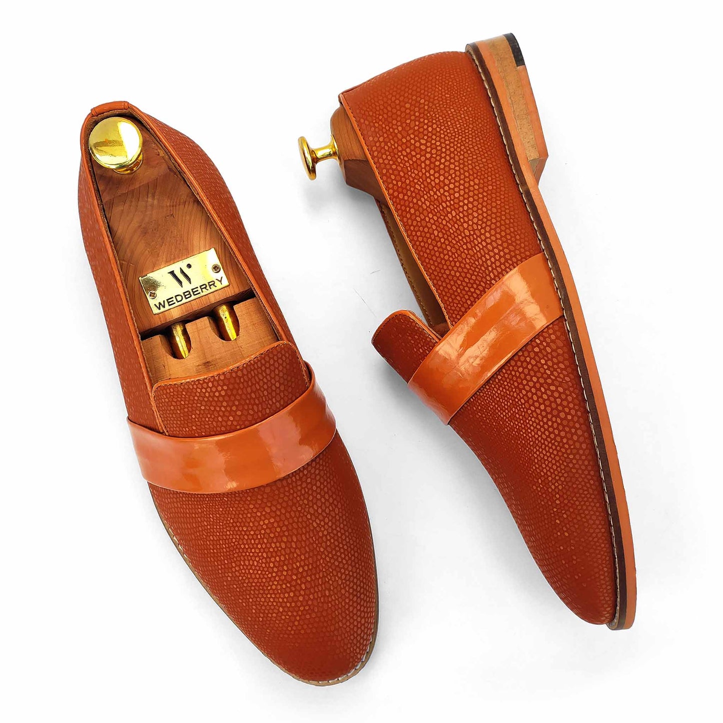 Tan Snake Hugo Strap Wedding Ethnic Party Shoes Loafer for Men