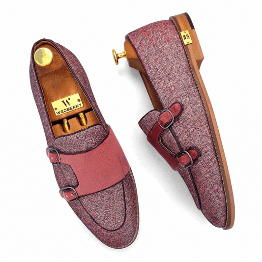 Rouge Maroon Double Monk Strap Loafer for Men