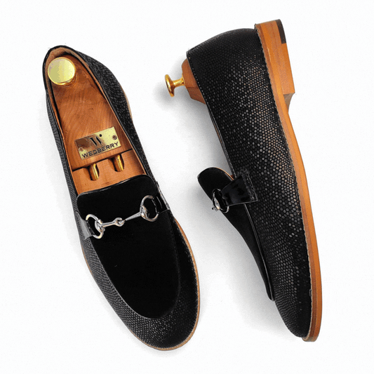 Black Hugo Buckle Apron Snake Slip-on for Men