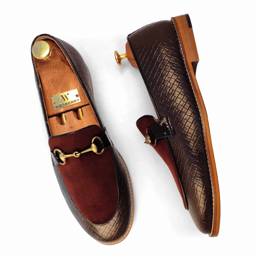 Brown Hugo Buckle Apron Woven Slip-on for Men