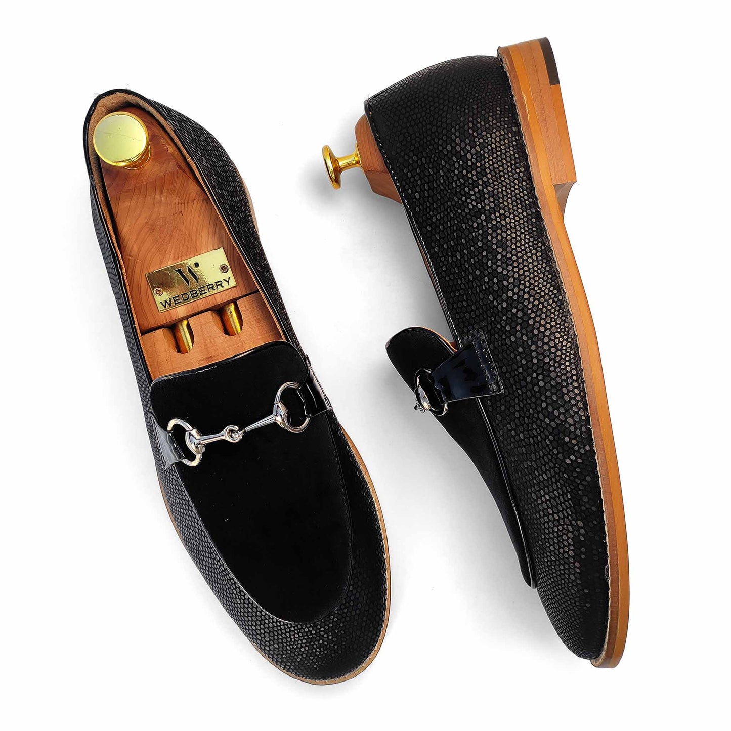 Black Hugo Buckle Apron Snake Slip-on for Men