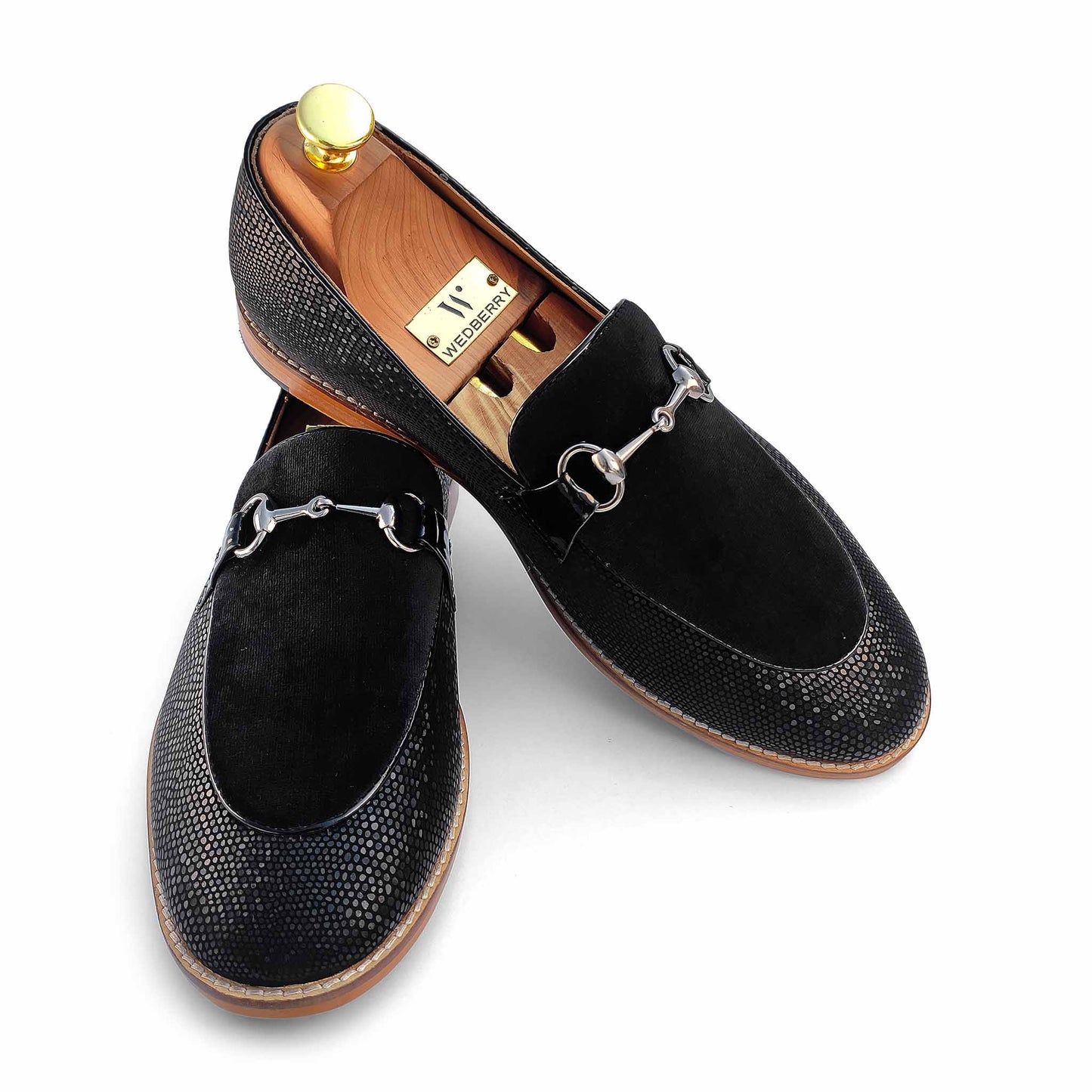 Black Hugo Buckle Apron Snake Slip-on for Men