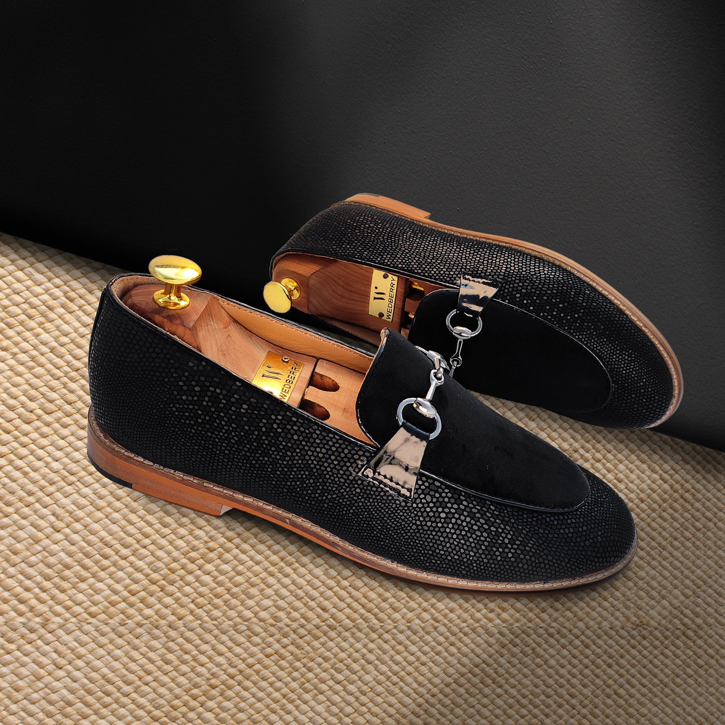 Black Hugo Buckle Apron Snake Slip-on for Men