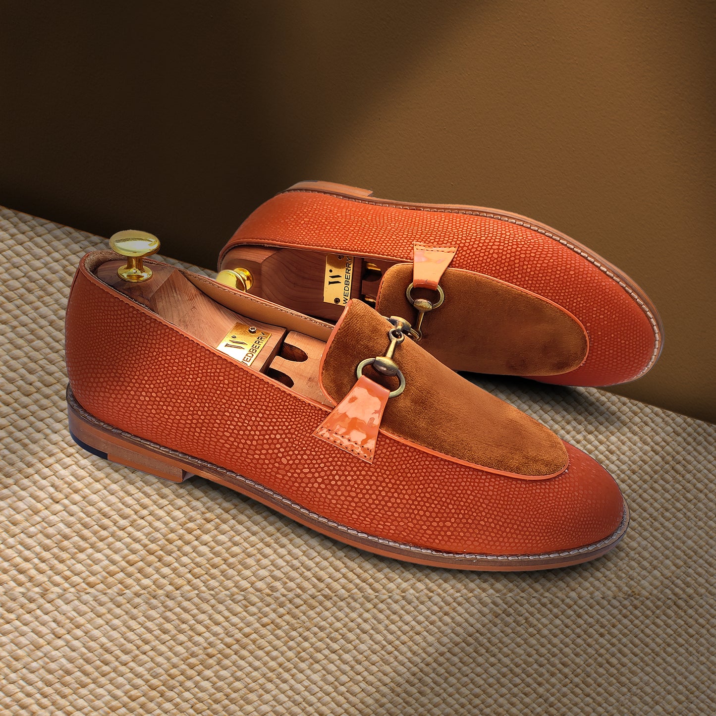 Tan Hugo Buckle Apron Wedding Ethnic Party Shoes Loafer for Men