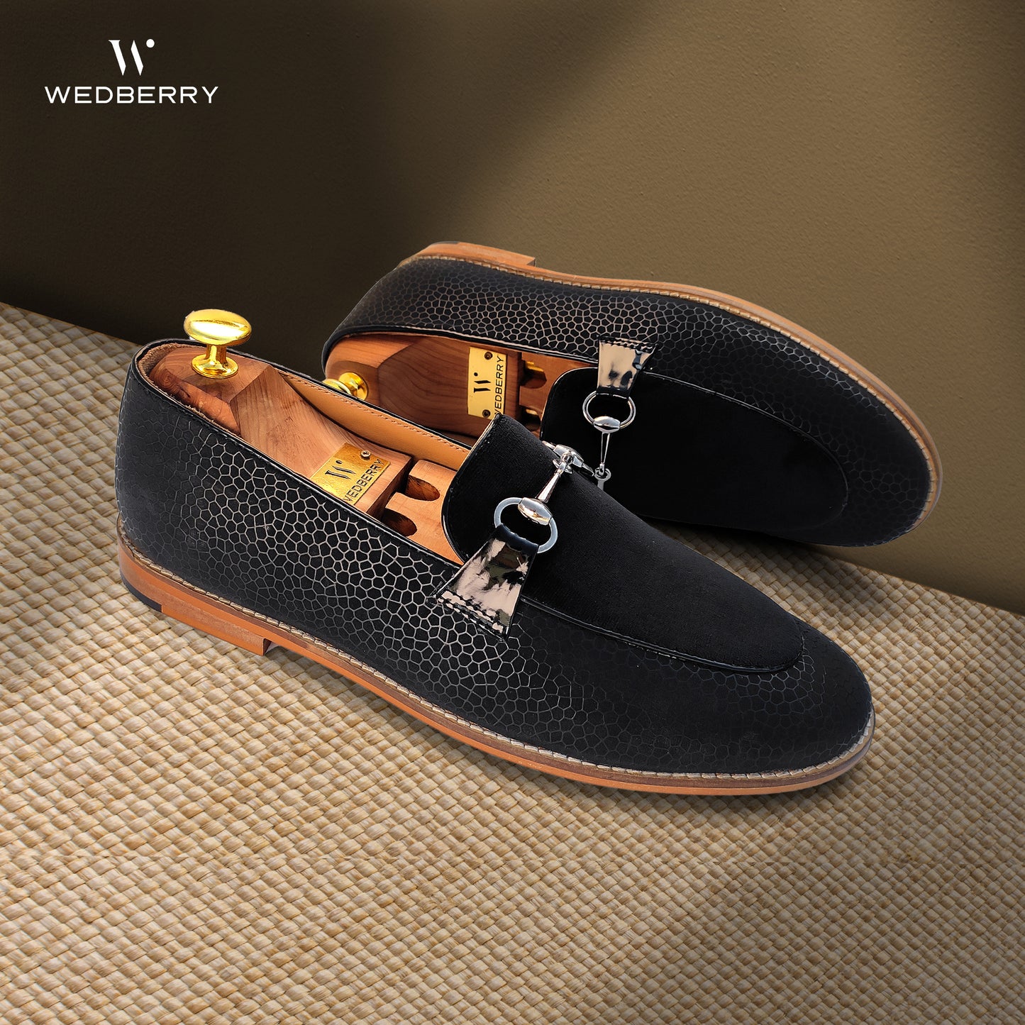 Black Hugo Buckle Apron Spidy Slip-on for Men