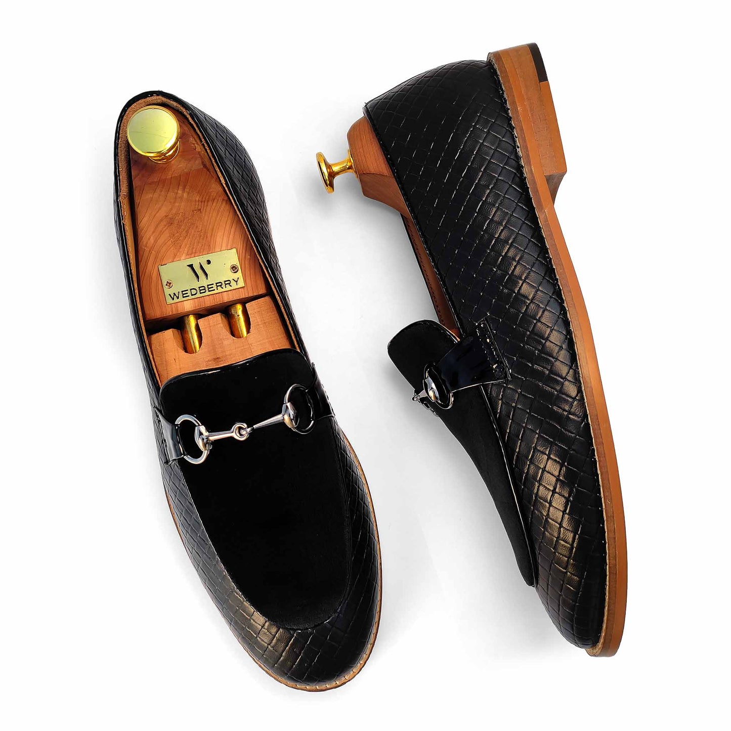 Black Hugo Buckle Apron Woven Slip-on for Men