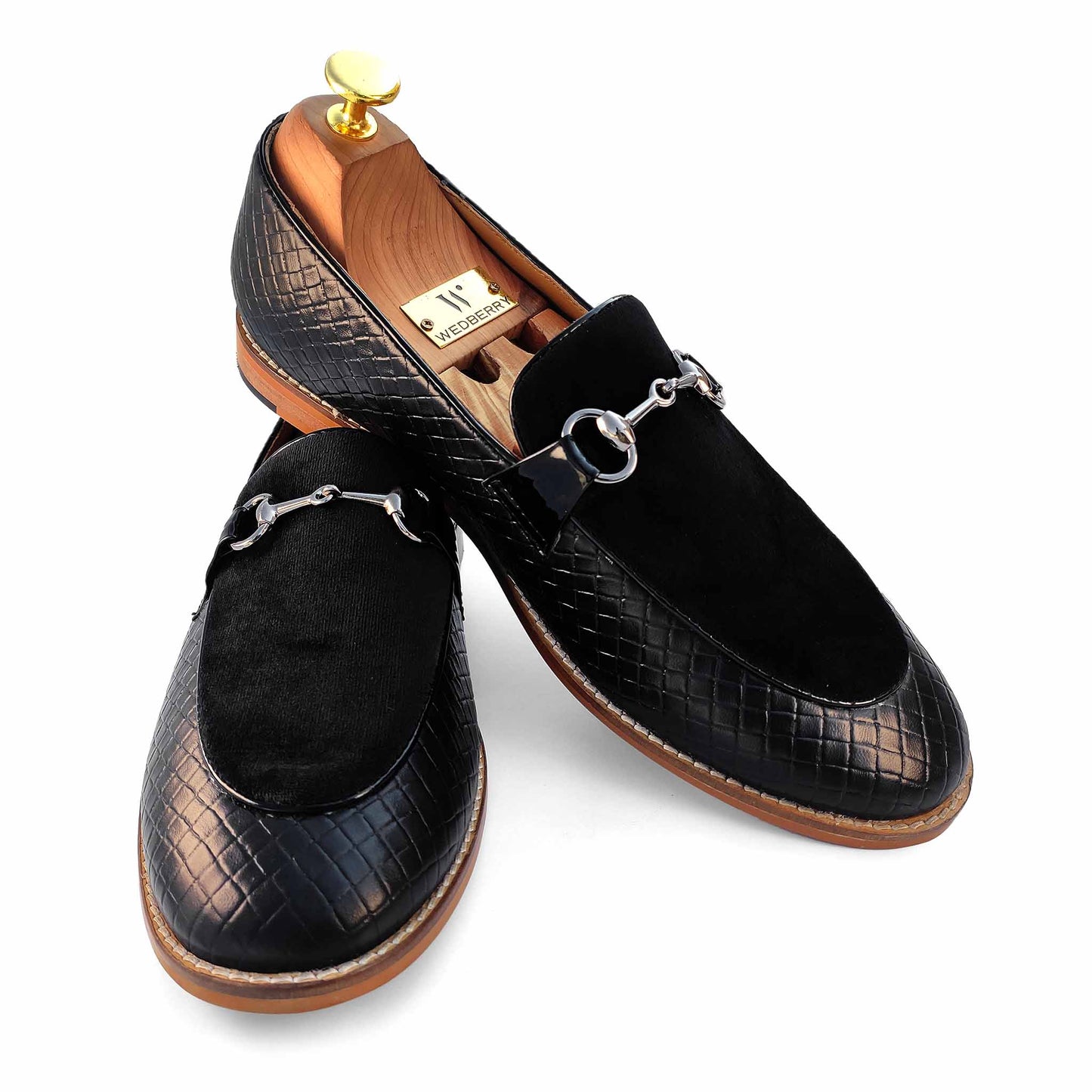 Black Hugo Buckle Apron Woven Slip-on for Men