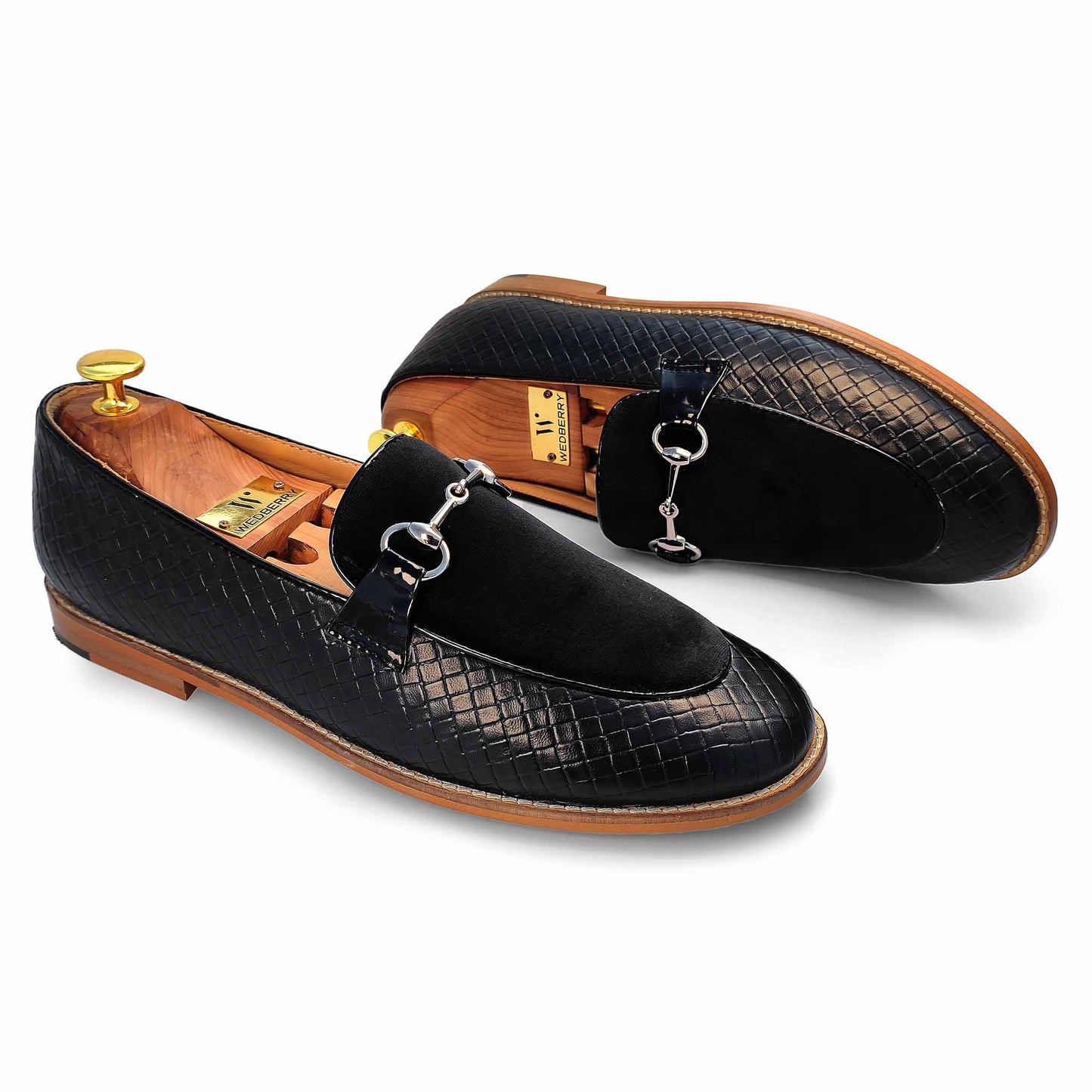 Black Hugo Buckle Apron Woven Slip-on for Men