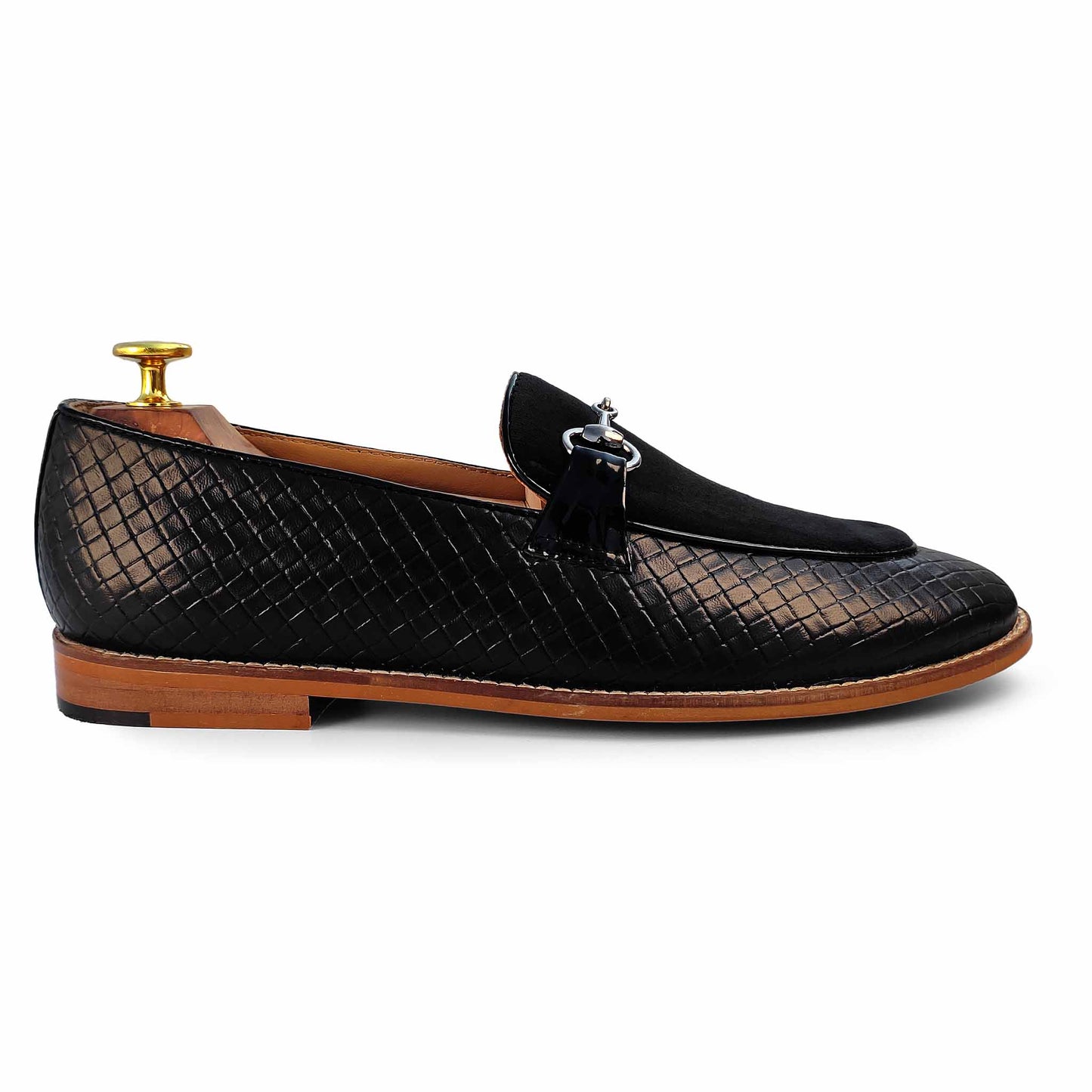 Black Hugo Buckle Apron Woven Slip-on for Men