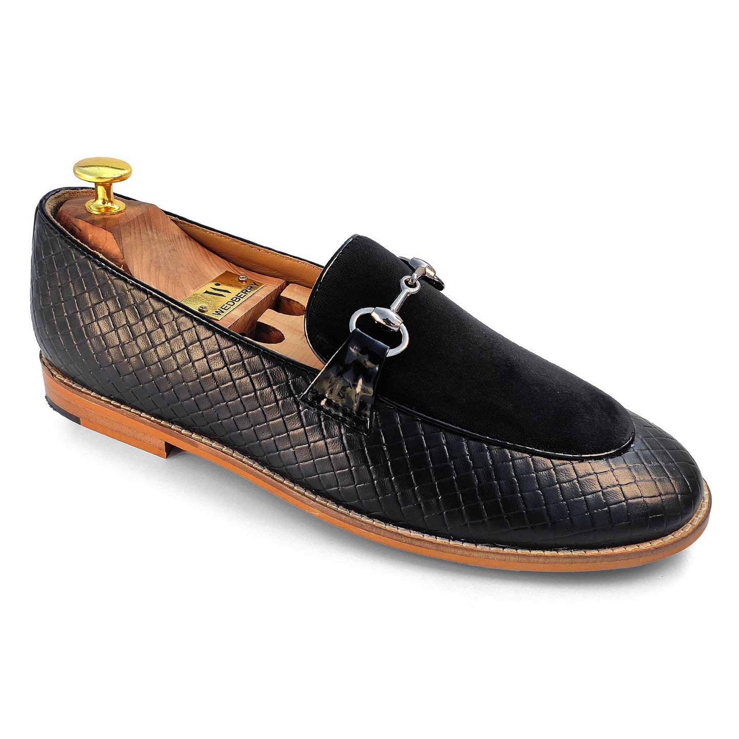 Black Hugo Buckle Apron Woven Slip-on for Men