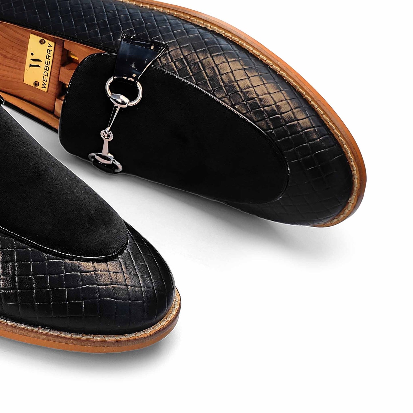 Black Hugo Buckle Apron Woven Slip-on for Men