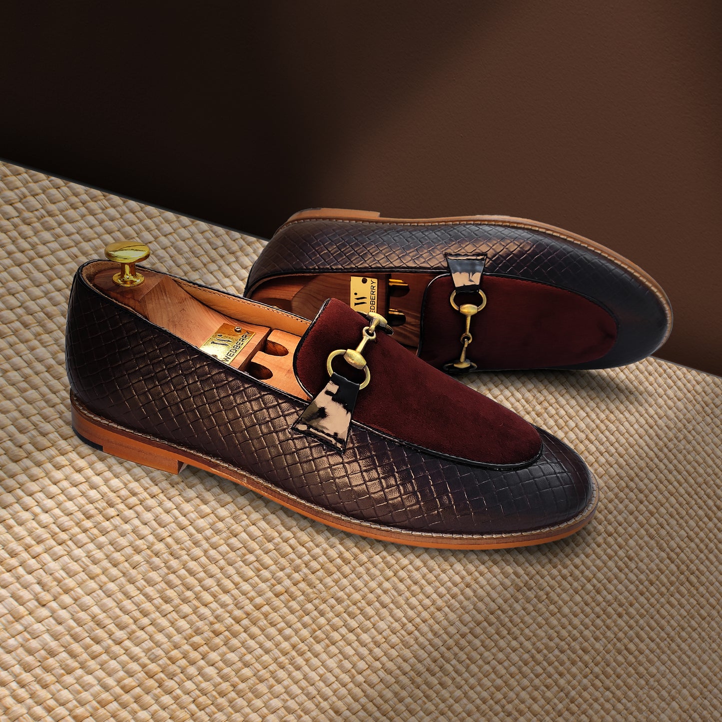 Brown Hugo Buckle Apron Woven Slip-on for Men