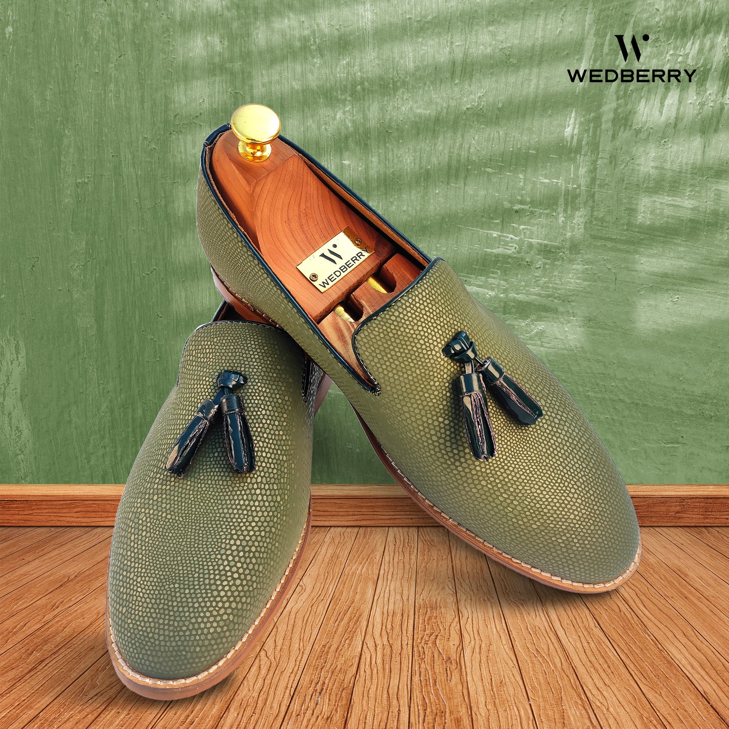 Mehandi Python Tassle Wedding Ethnic Shoes Party Loafers for Men