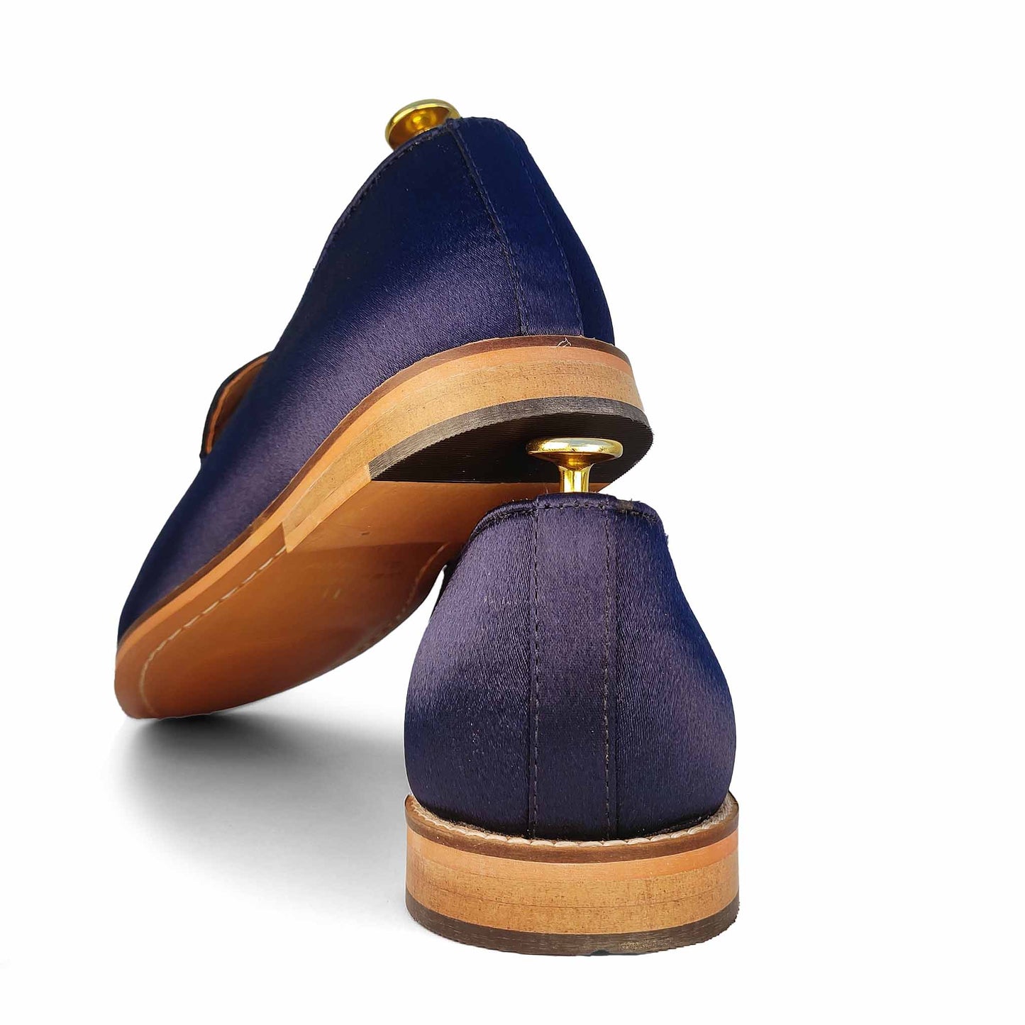 Navy Blue Zardozi Handwork Wedding Ethnic Shoes Party Loafers for Men