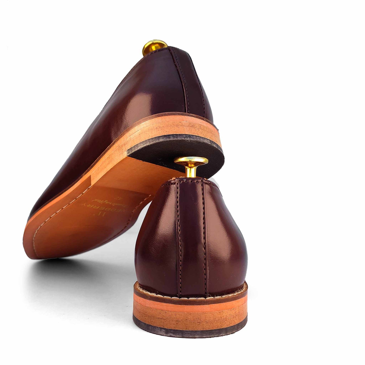 Brown Zardozi Handwork Nagra Slipon Mojri for Men