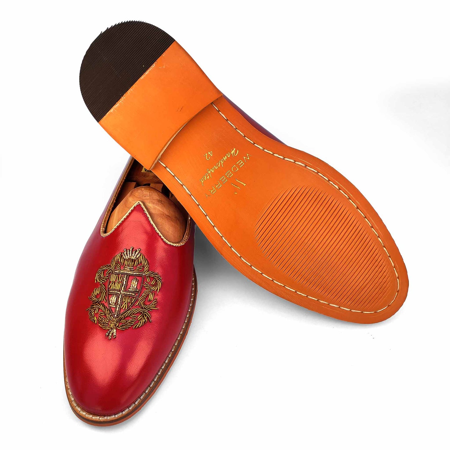 Cherry Zardozi Handwork Nagra Slipon Mojri for Men