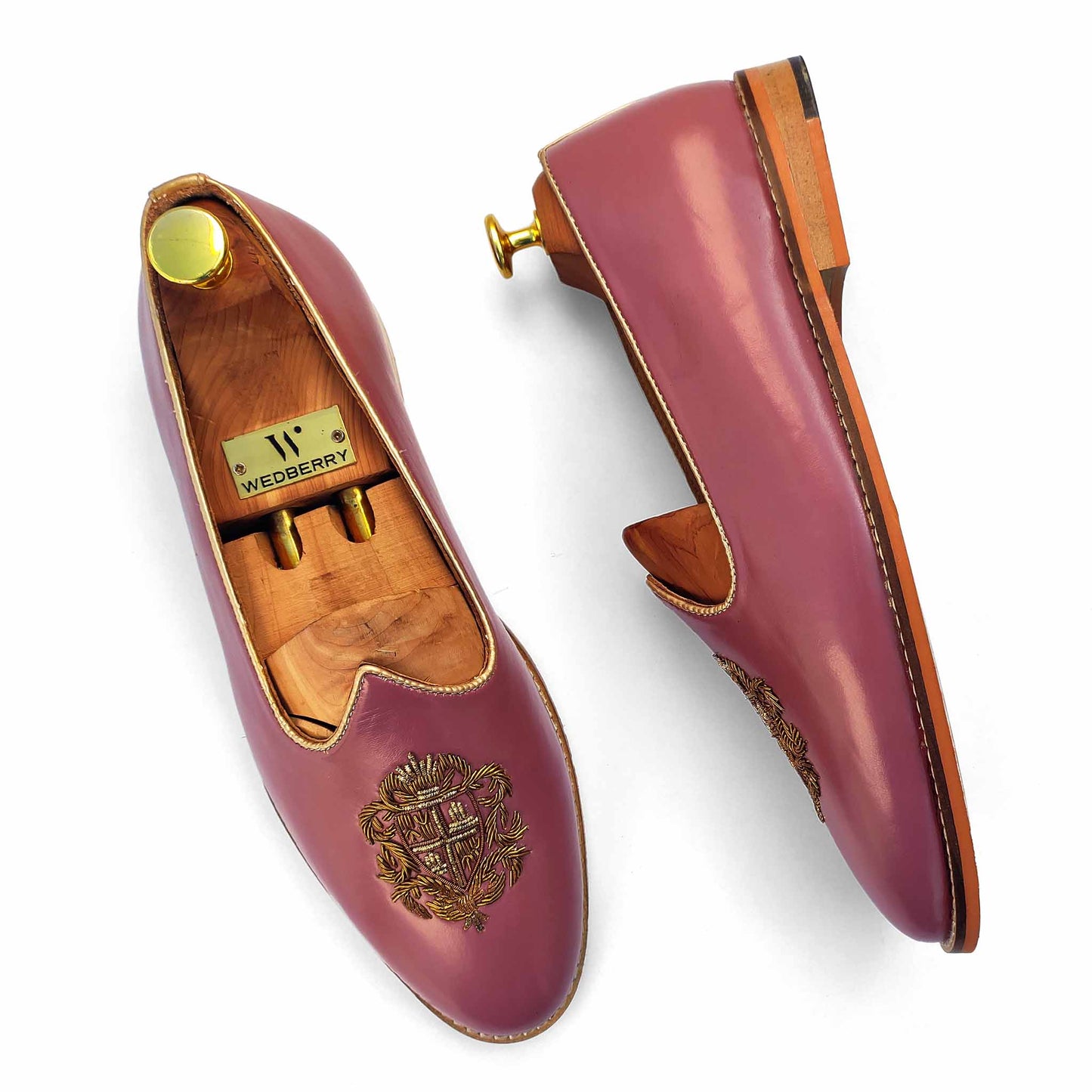 Fusia Zardozi Handwork Nagra Slipon for Men