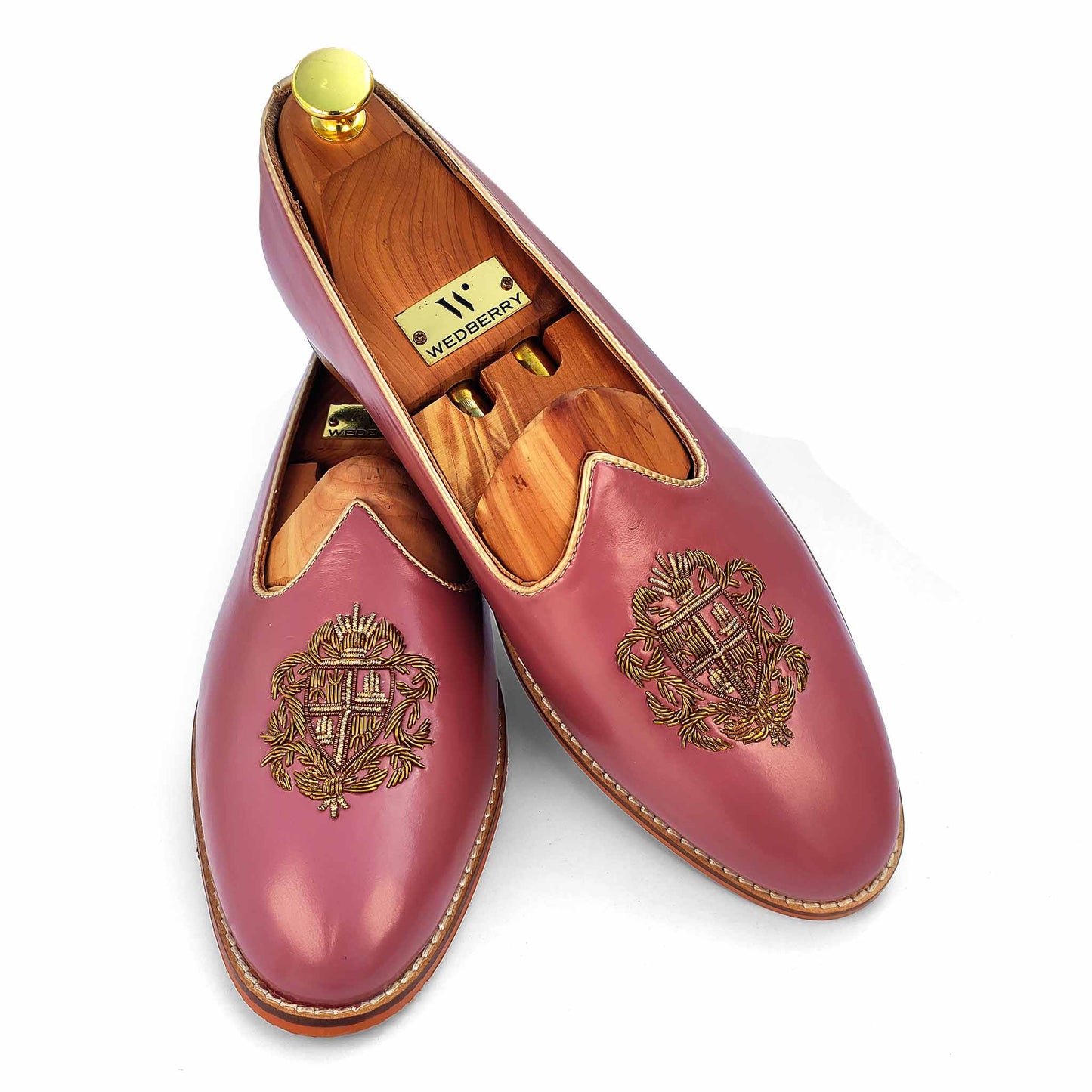 Fusia Zardozi Handwork Nagra Slipon for Men