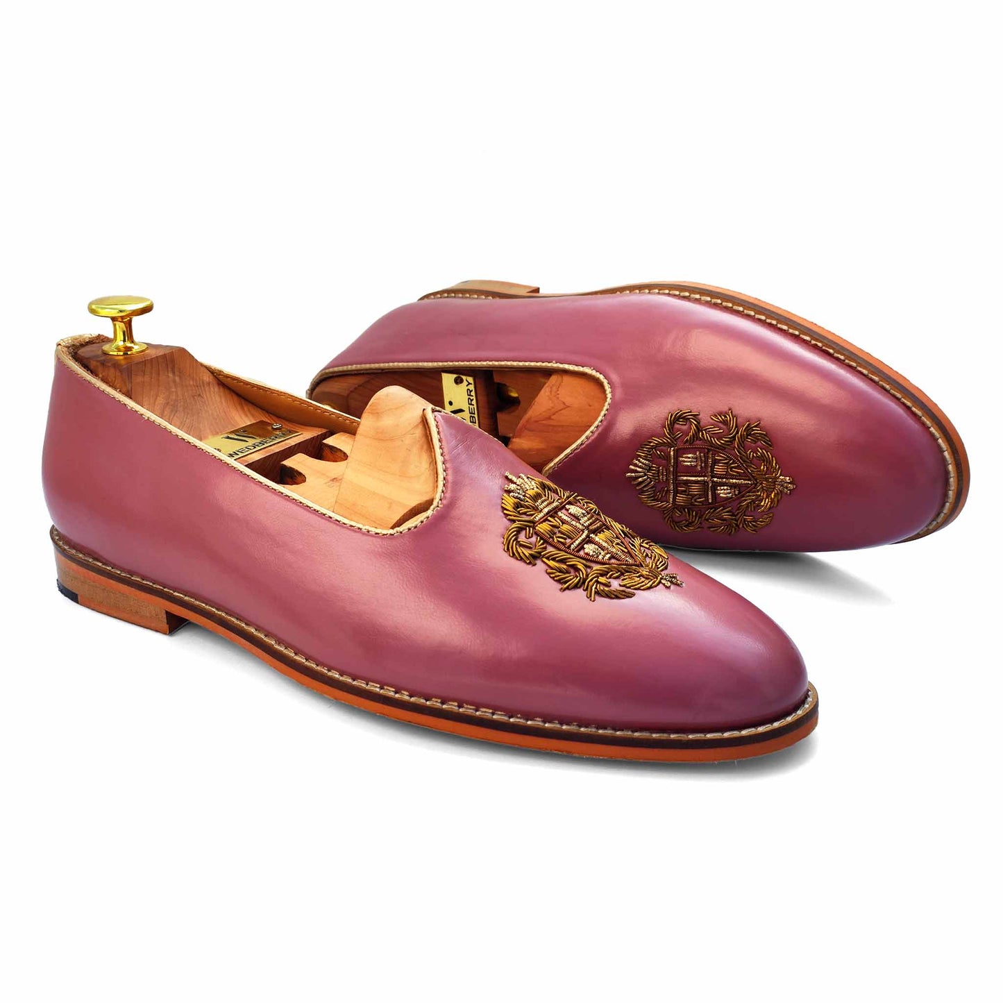 Fusia Zardozi Handwork Nagra Slipon for Men