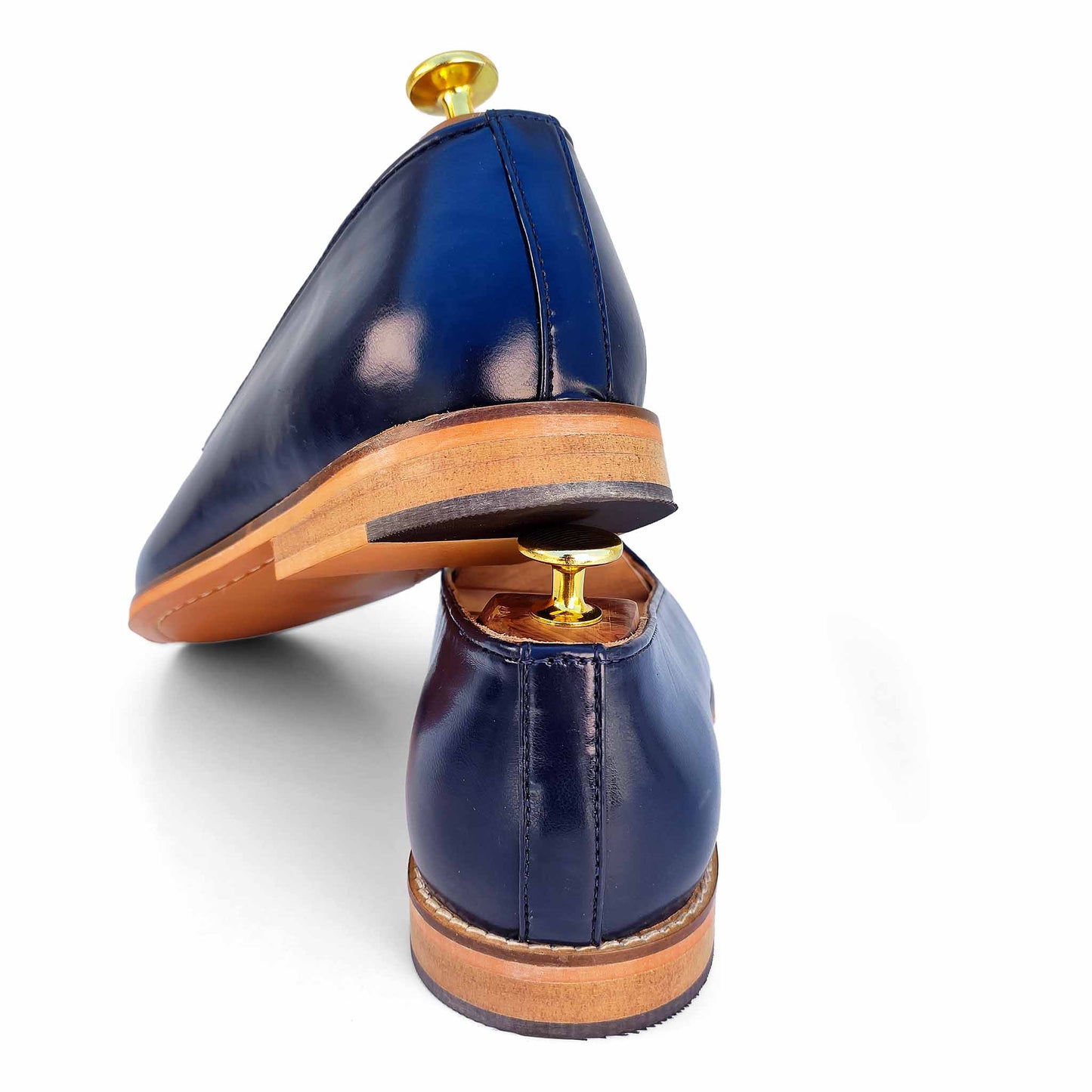 Navy blue Zardozi Handwork Wedding Ethnic Shoes Party Loafers for Men