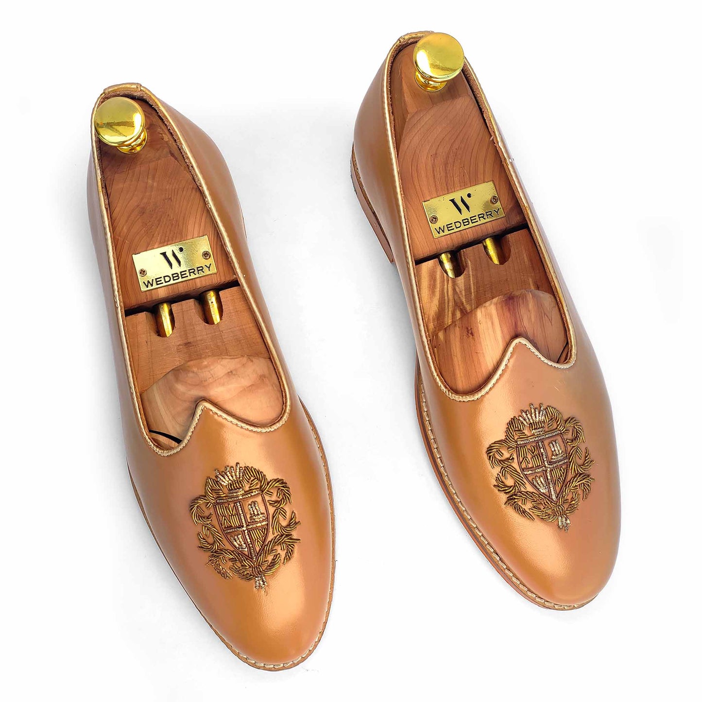 Camel Creme Zardozi Handwork Nagra Slipon Mojri for Men