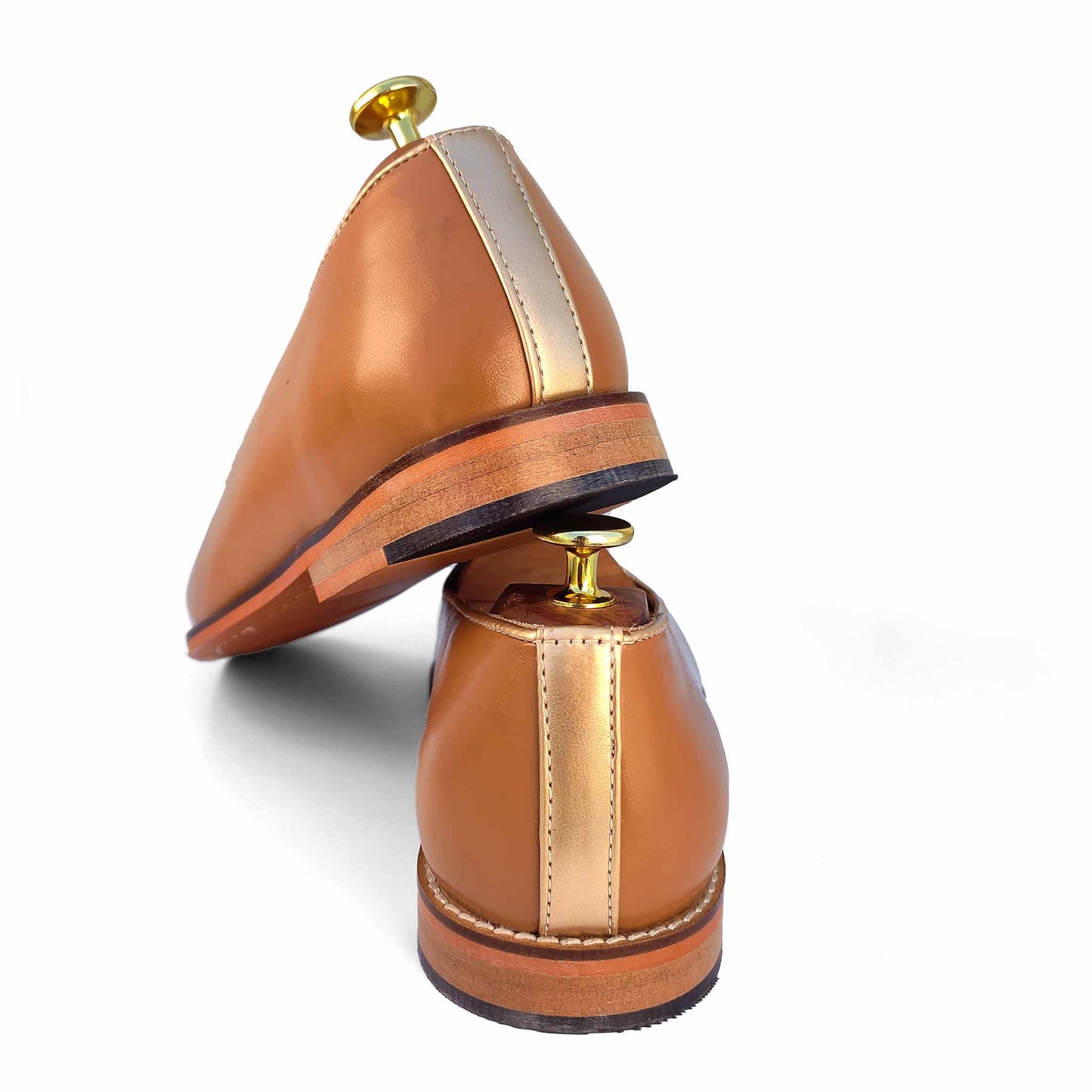Camel Creme Zardozi Handwork Nagra Slipon Mojri for Men