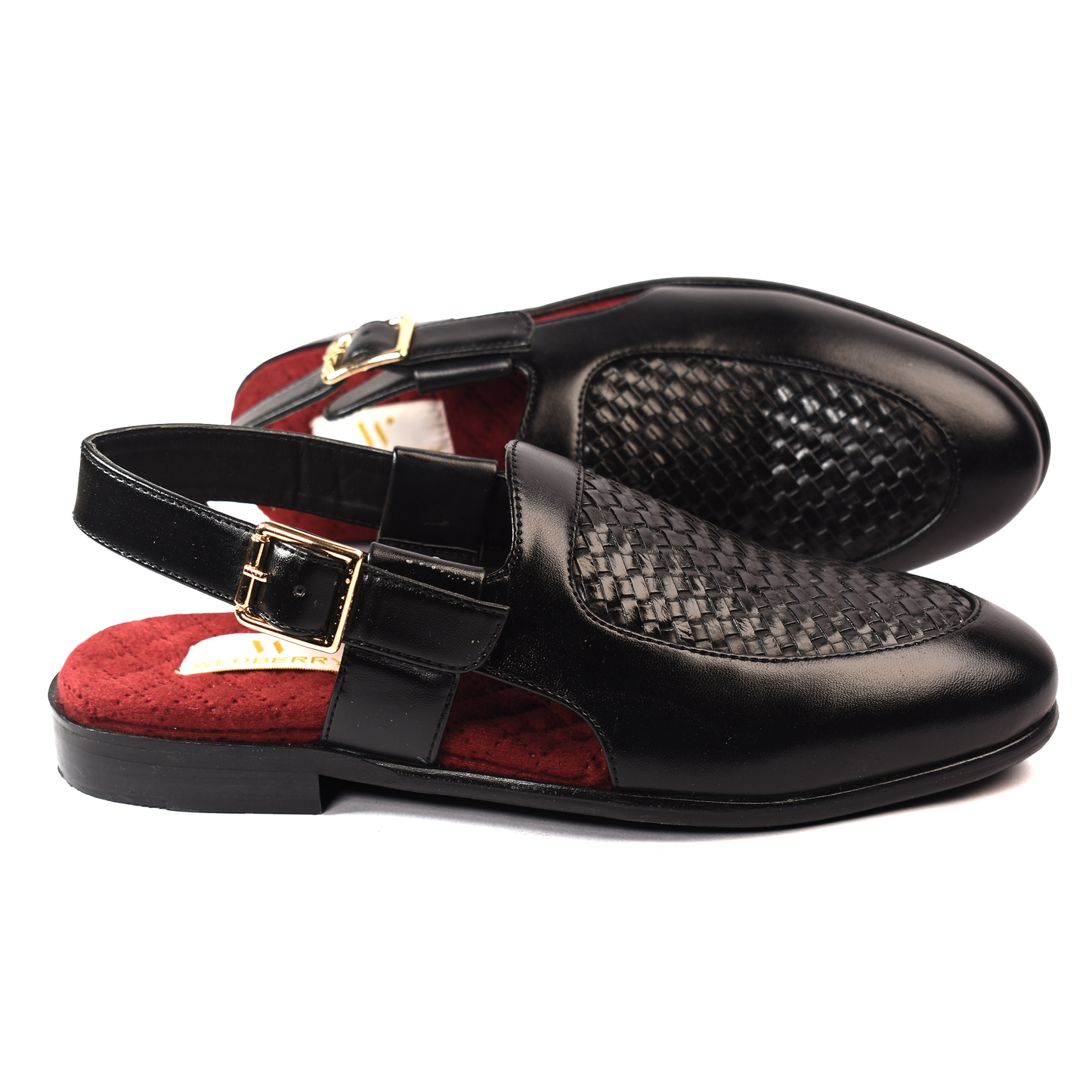Jaipur Black Checkered Sandals