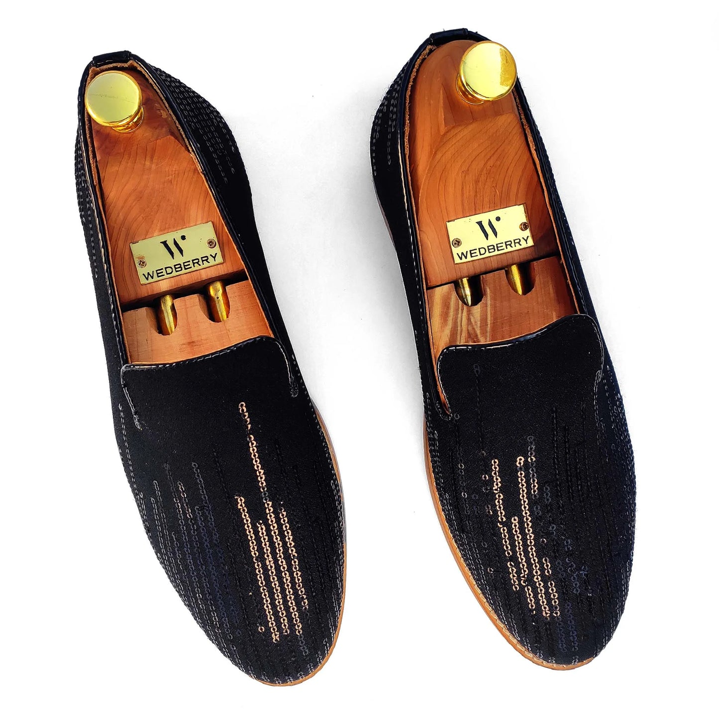 Black Embroidery Wedding Ethnic Shoes Party Loafers for Men