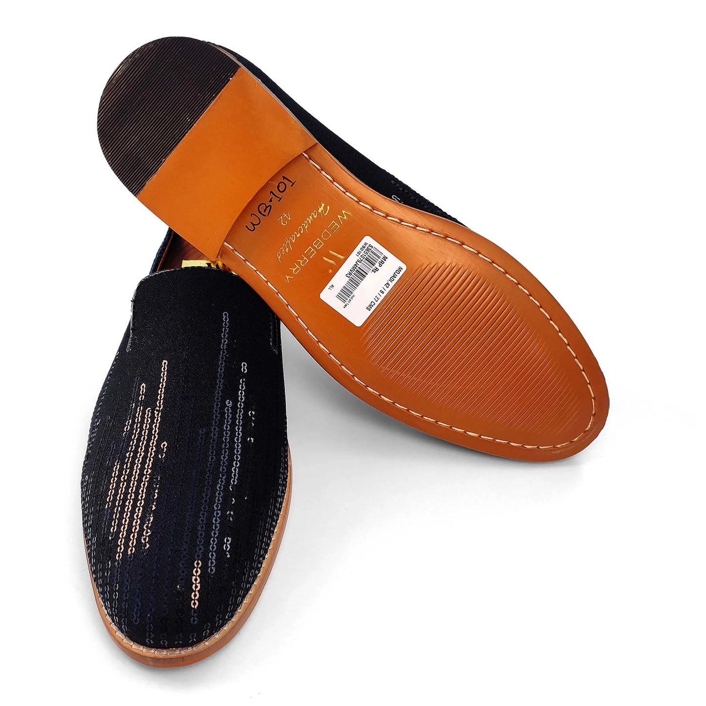 Black Embroidery Wedding Ethnic Shoes Party Loafers for Men