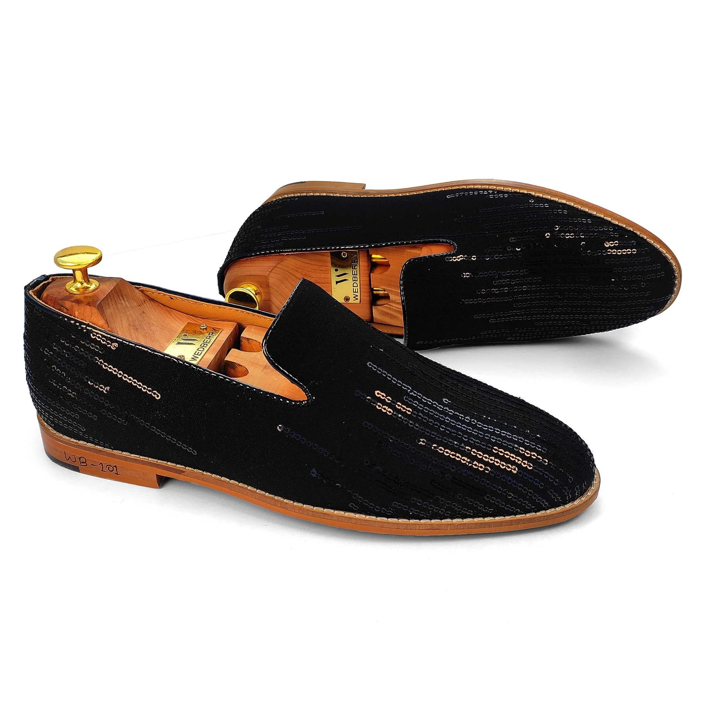 Black Embroidery Wedding Ethnic Shoes Party Loafers for Men