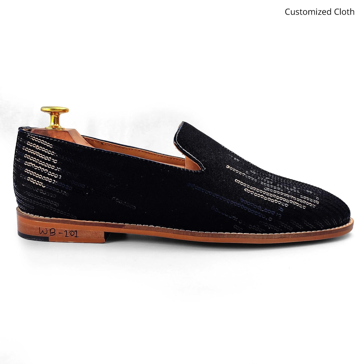 Black Embroidery Wedding Ethnic Shoes Party Loafers for Men