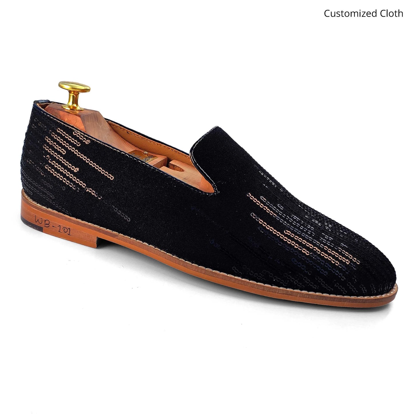 Black Embroidery Wedding Ethnic Shoes Party Loafers for Men