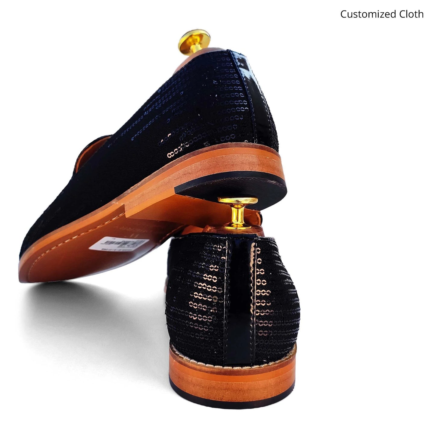 Black Star Embroidery Wedding Ethnic Shoes Party Loafers for Men